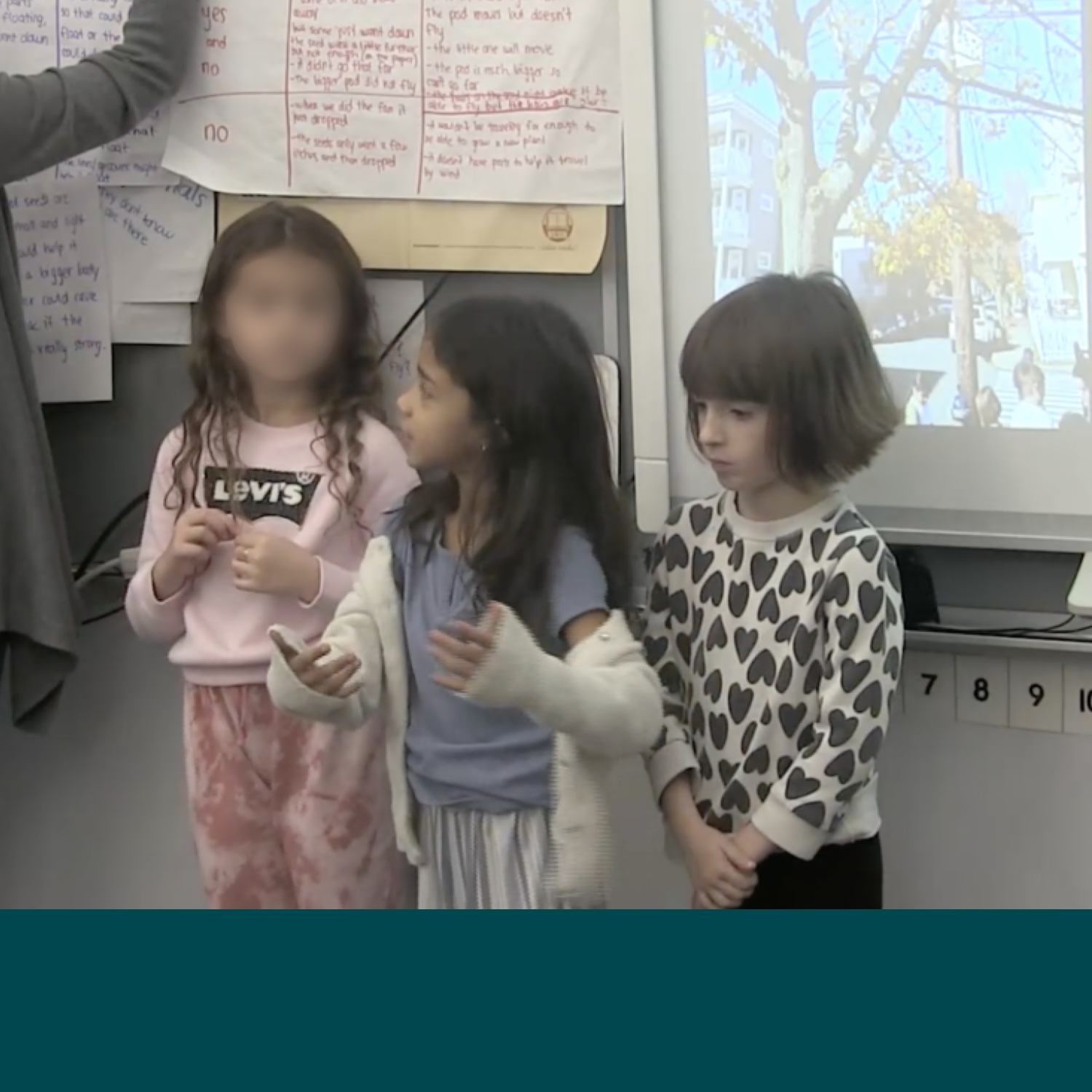  9. Maya shows how some seeds move horizontally. 