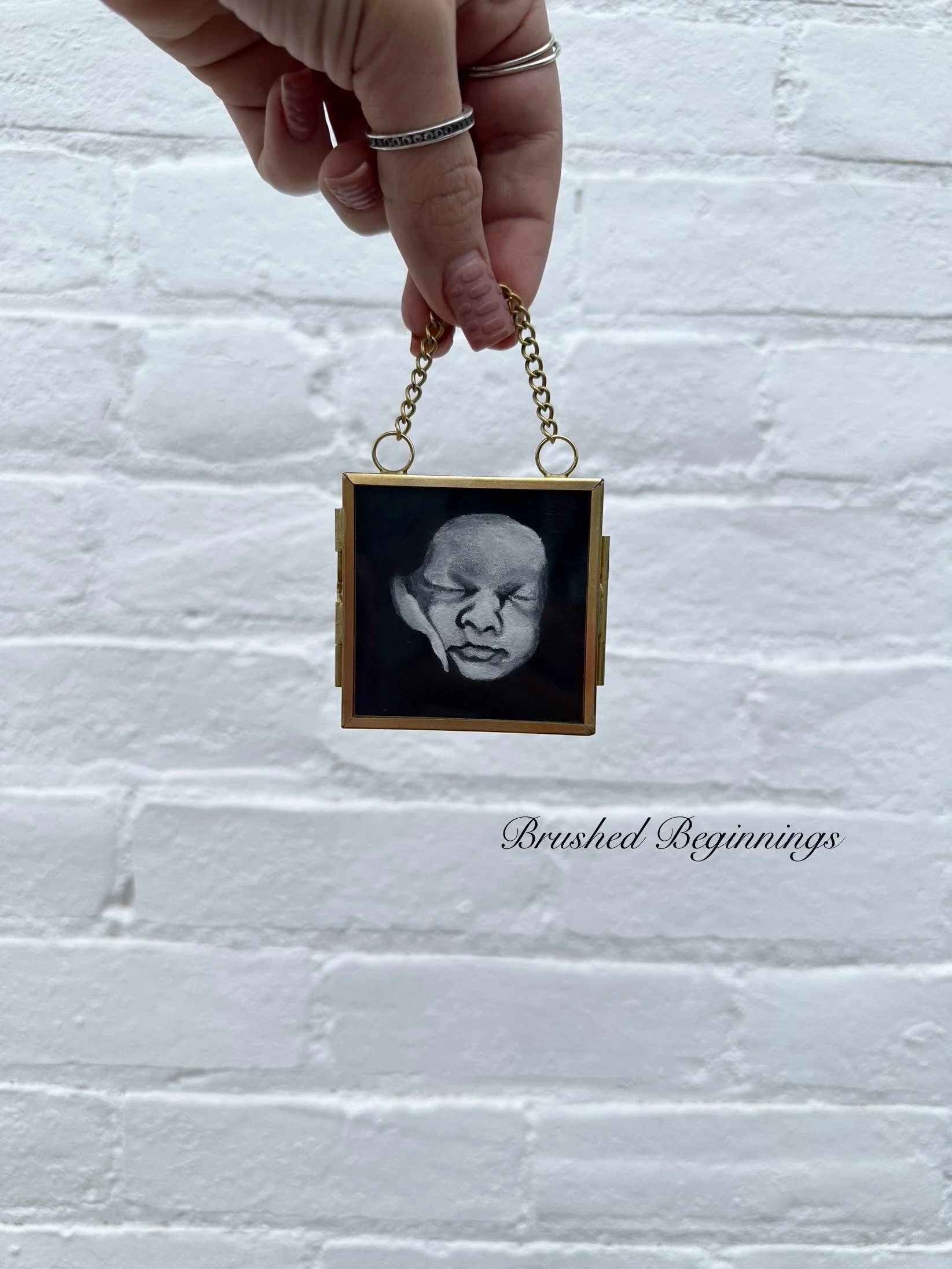 Hanging Gold Frames | Hand-painted directly onto glass