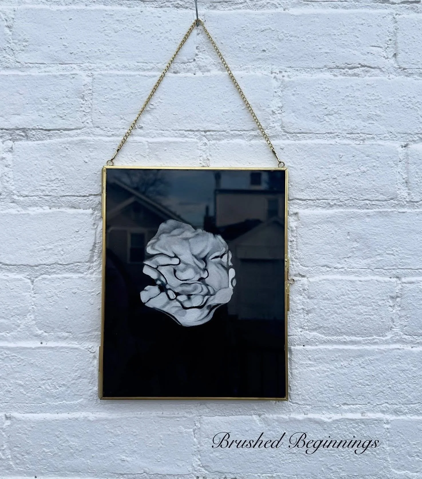 Hanging Gold Frames | Hand-painted directly onto glass | Special edition