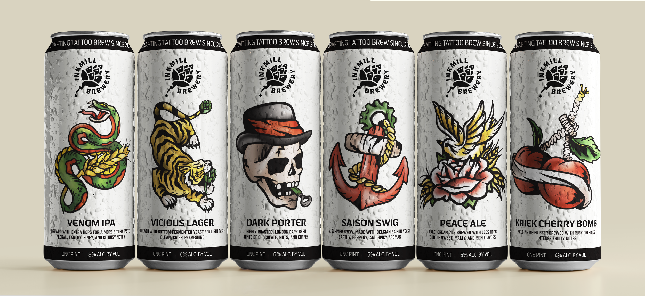 2024 | Brewery Branding Concept Project | Tattoo Inspired Craft Beer