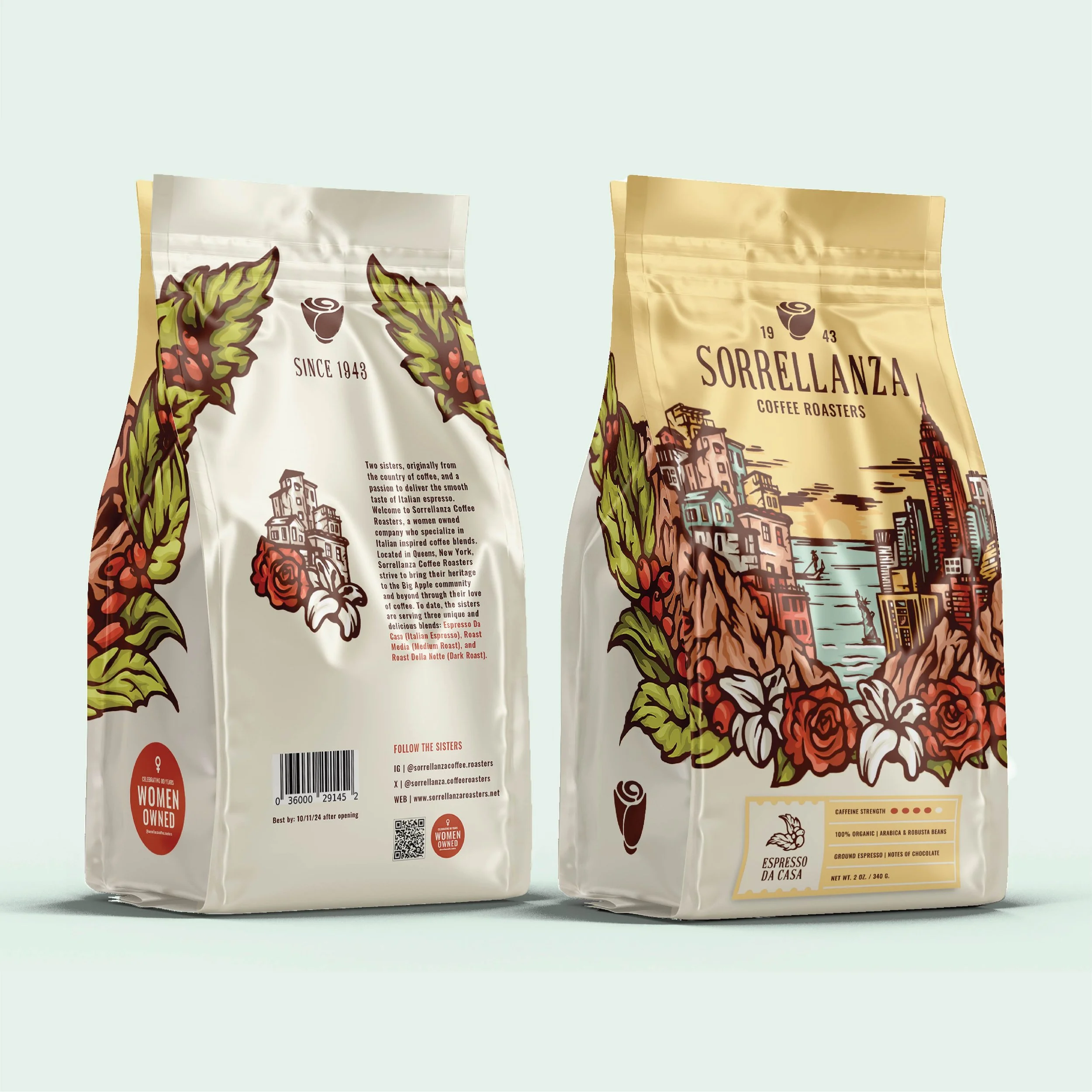 SORRELANZA ITALIAN COFFEE ROASTERS PACKAGING