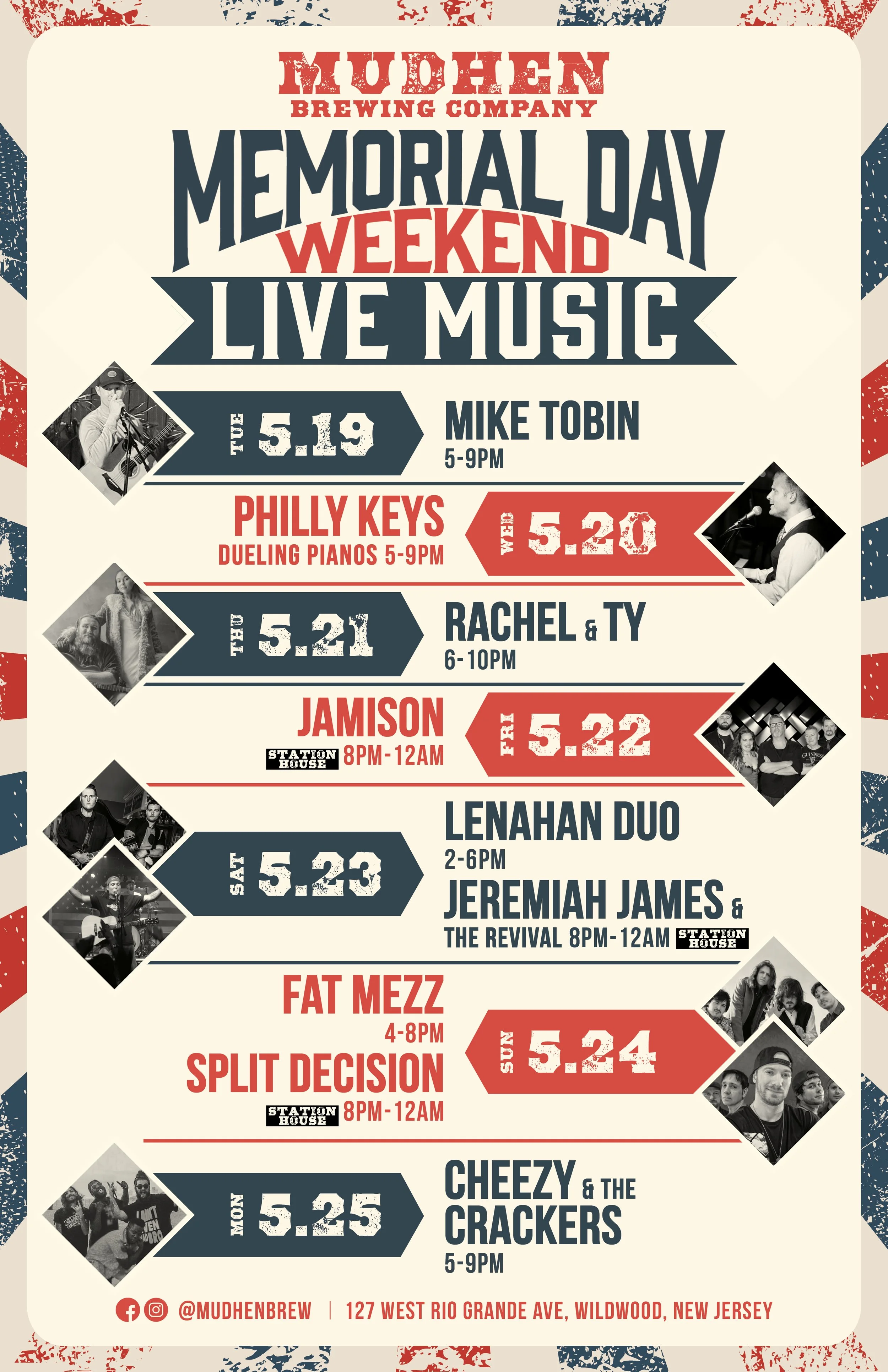 MudHen Memorial Day Weekend Music Poster 2026 11x17.jpg