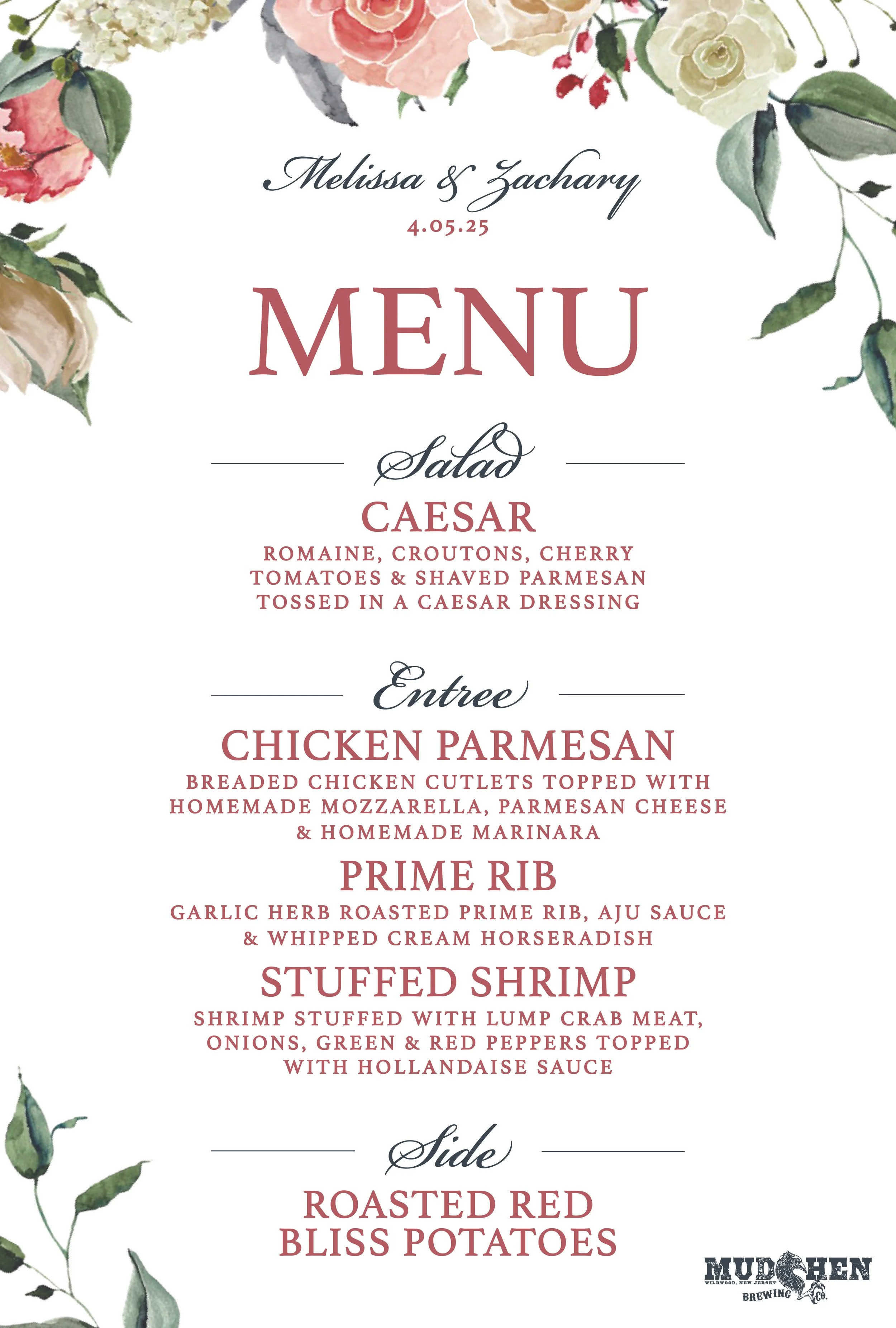 MudHen Prix Fixe Menu Wedding 4.05.JPG