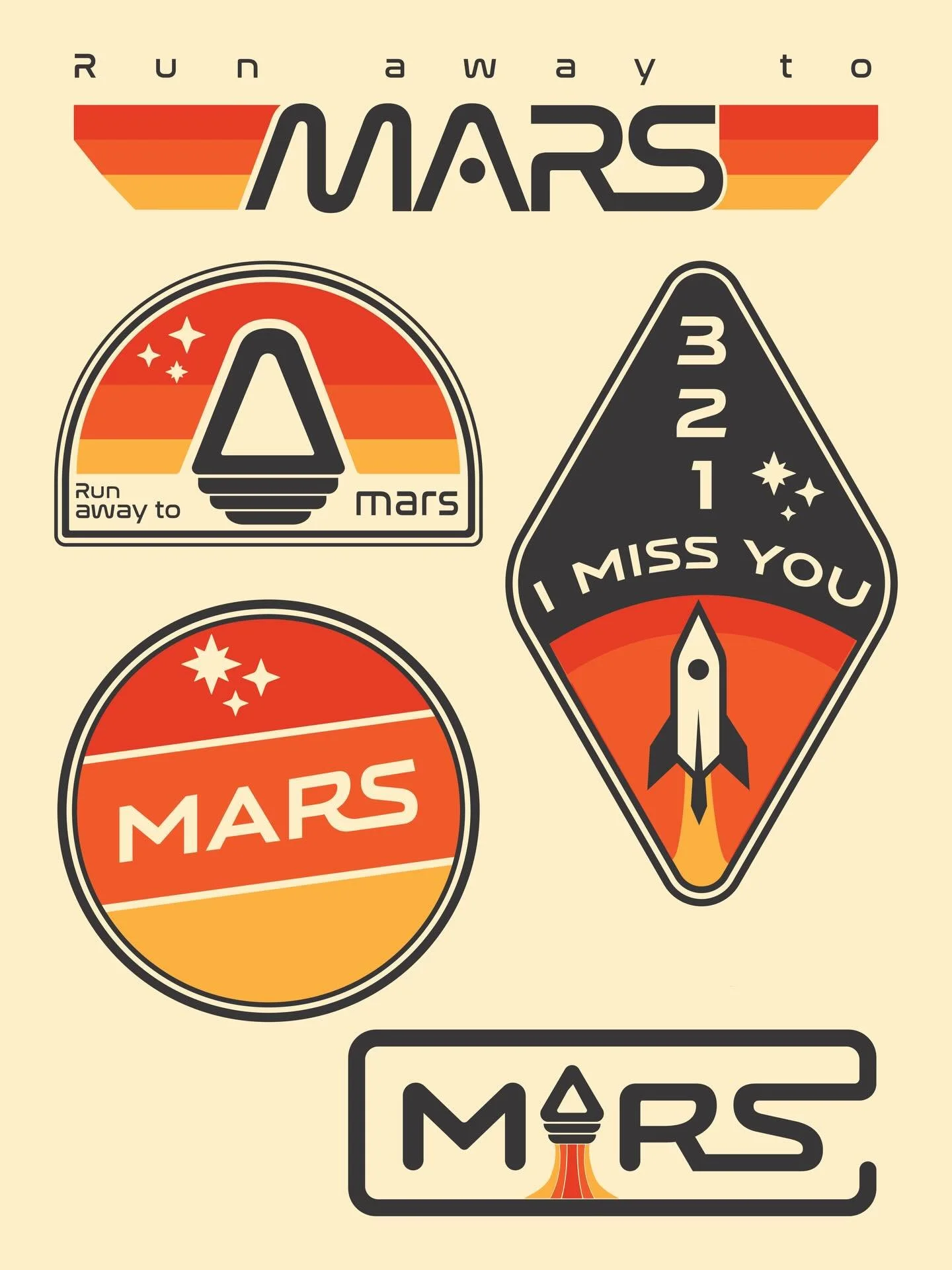 Retro Space travel agency inspired by Run Away to Mars by @iamtalk which I have been listening to non stop!! #logo #brand #graphicdesigner #space