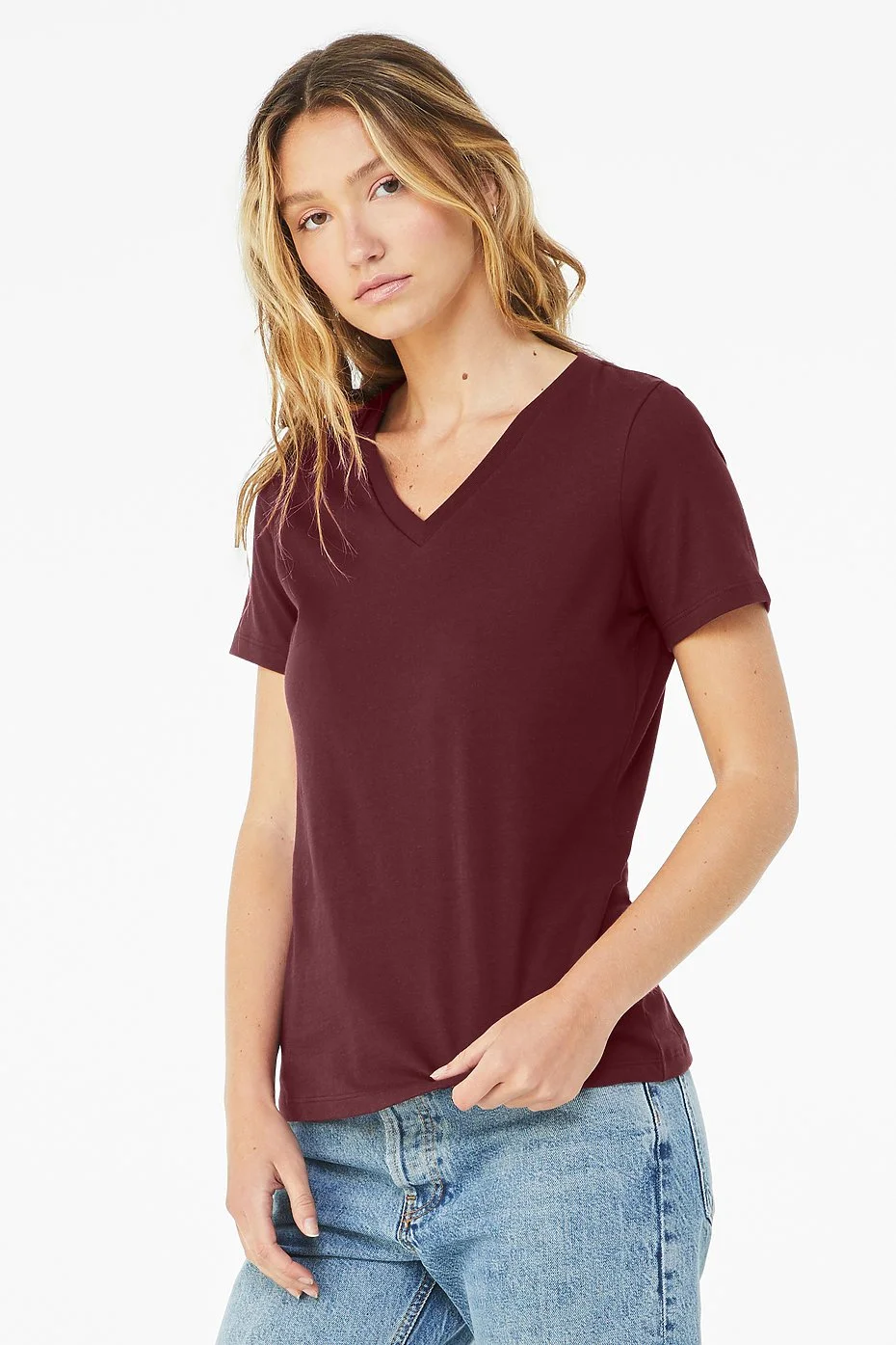 Women's Jersey Cotton Shirt V-neck.jpg