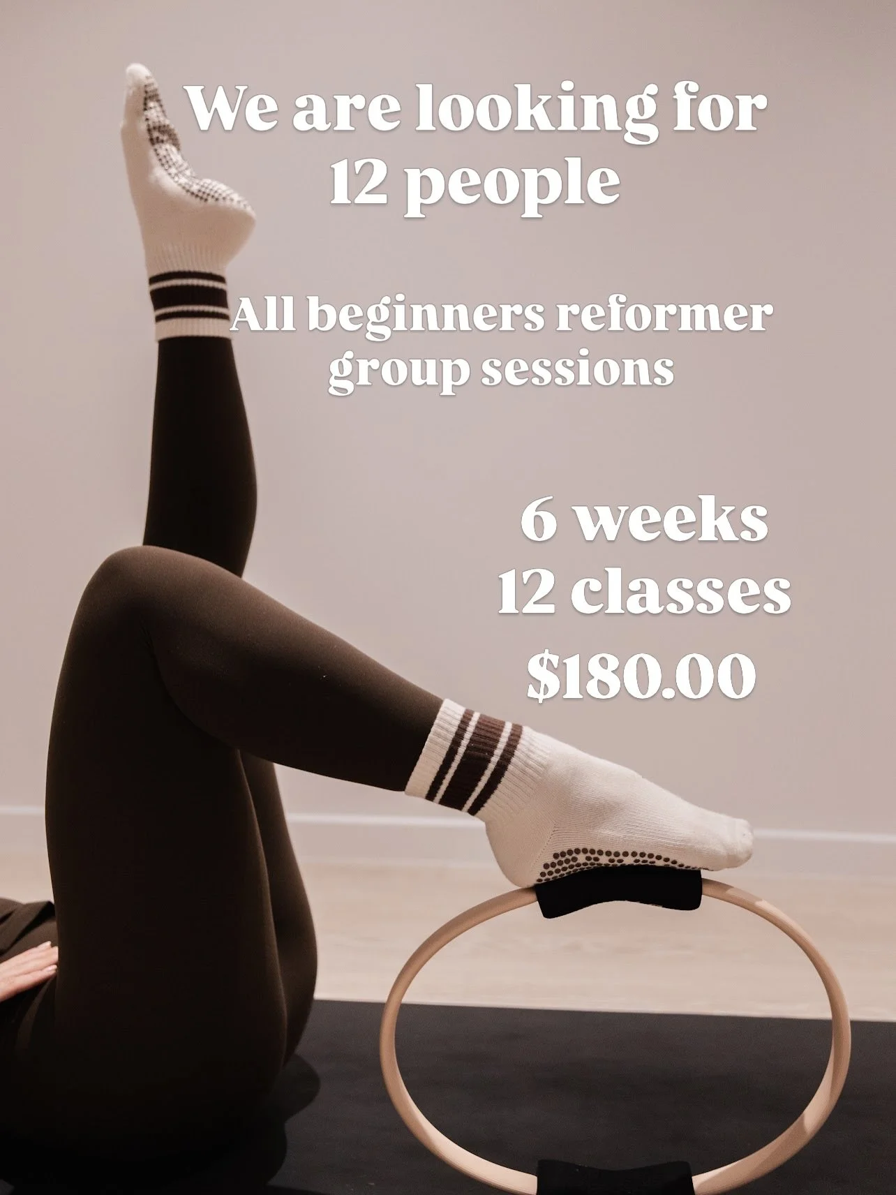 ✨ BEGINNERS REFORMER &mdash; 6-WEEK PACKAGE ✨

Ready to try Reformer Pilates but not sure where to start? This one&rsquo;s for you! 🤍

Join our 6-week Beginners Reformer Package for just 2 class a week $30 per week &mdash; $180 paid upfront.

6 week