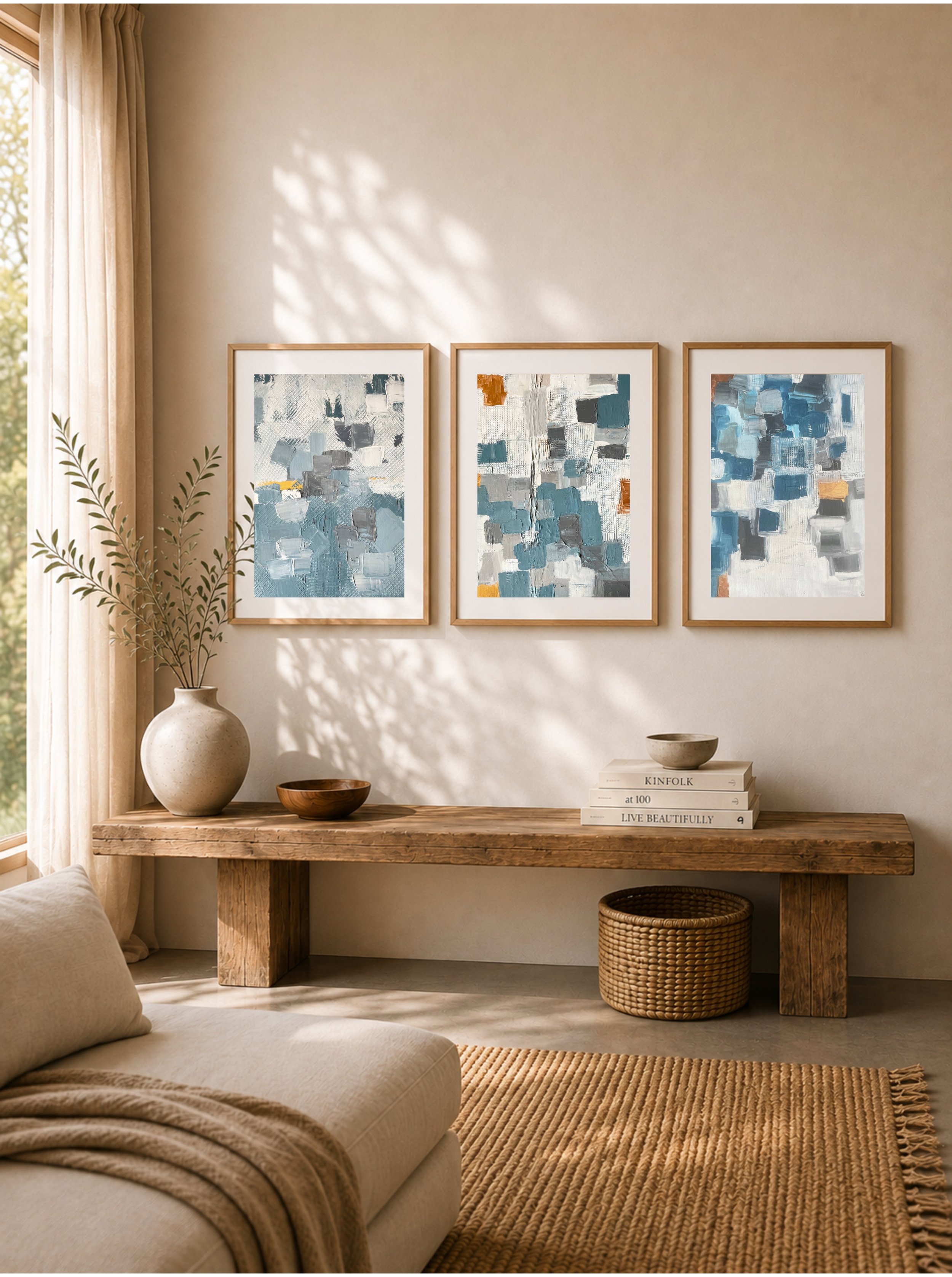 The Blues Collection — 3 Abstract Wall Art Prints (Digital Download Bundle)
