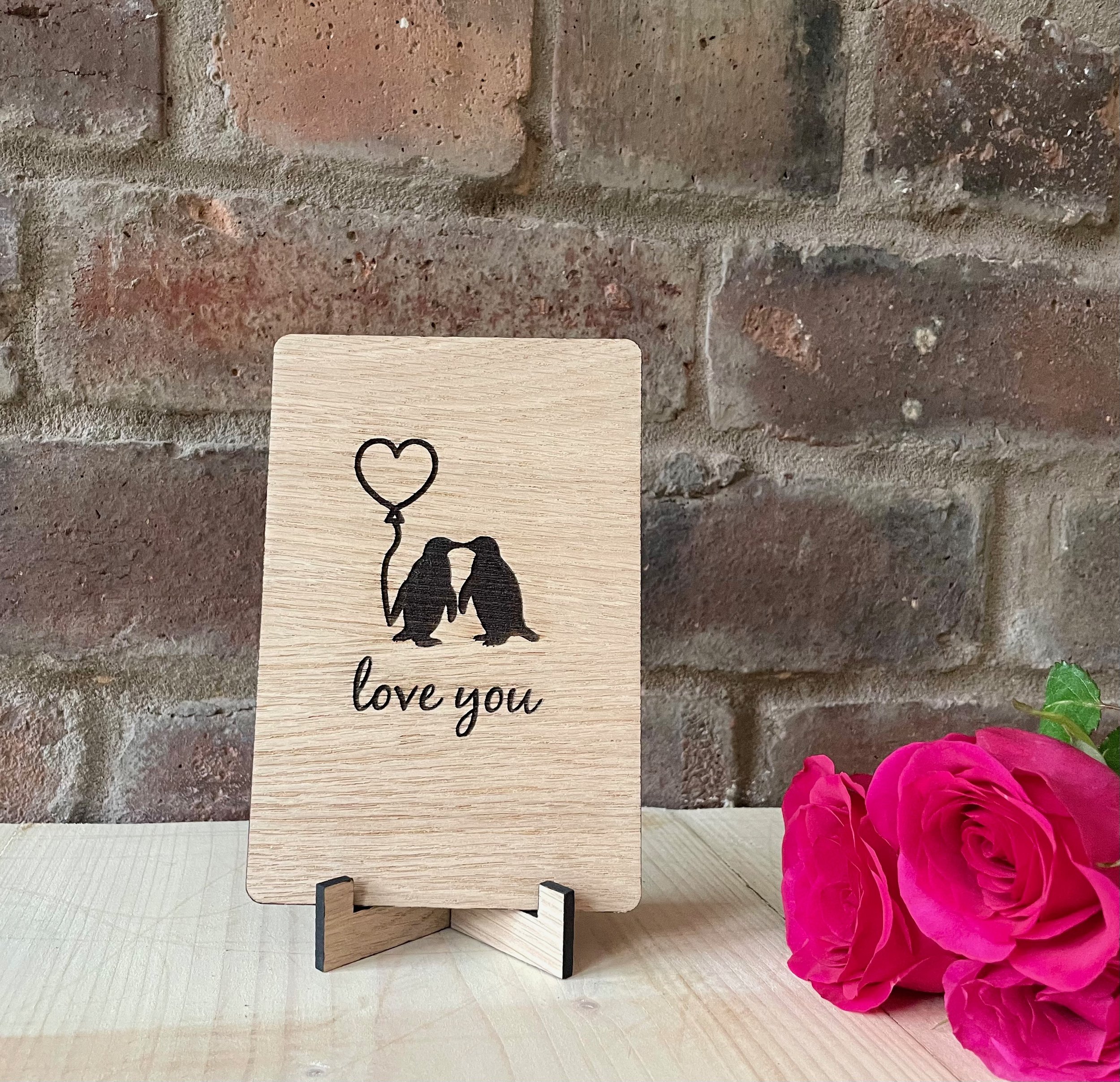 Personalised Valentines card with stand