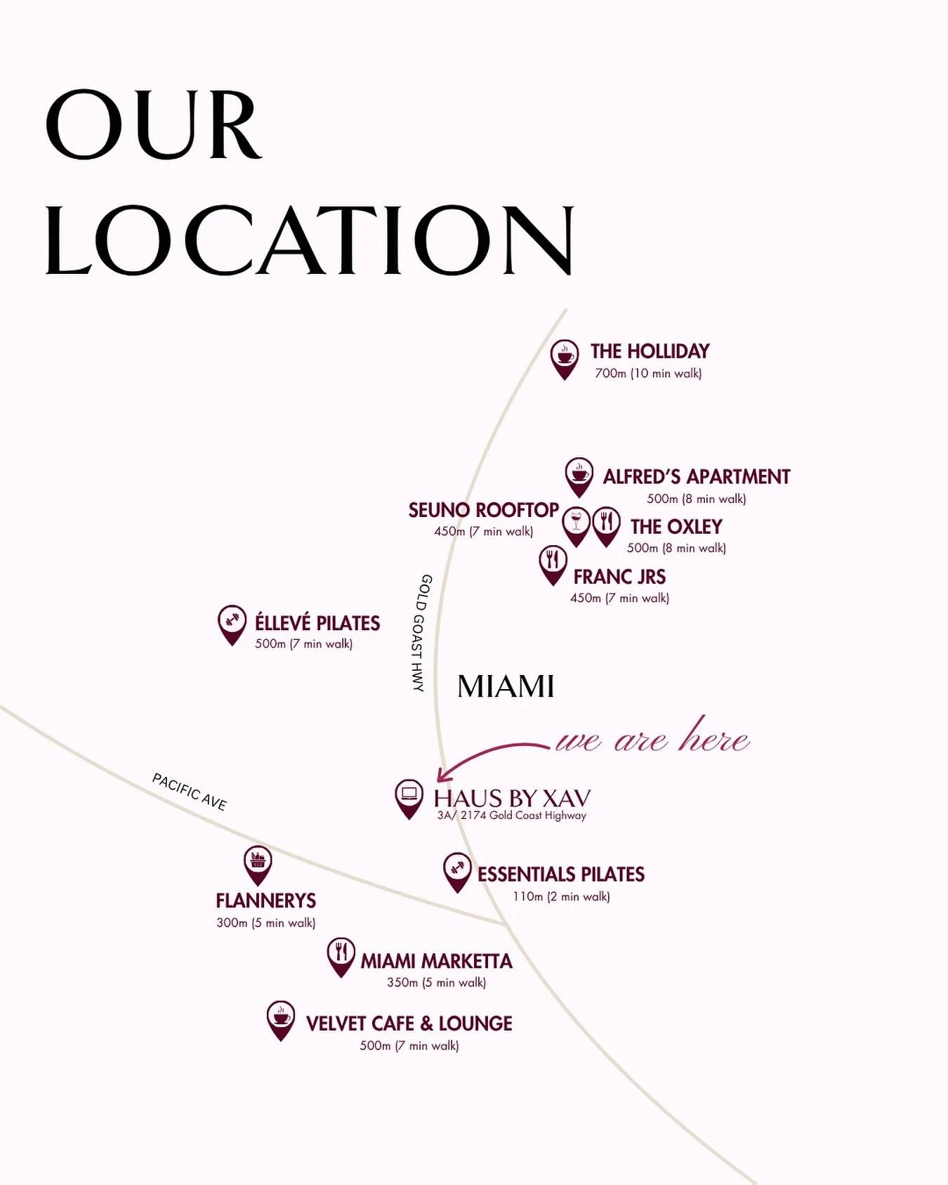 From your desk to a workout, coffee, lunch or after work drinks ~ everything you need is just around the corner. Don&rsquo;t blame us if your step count is low for the day&hellip;