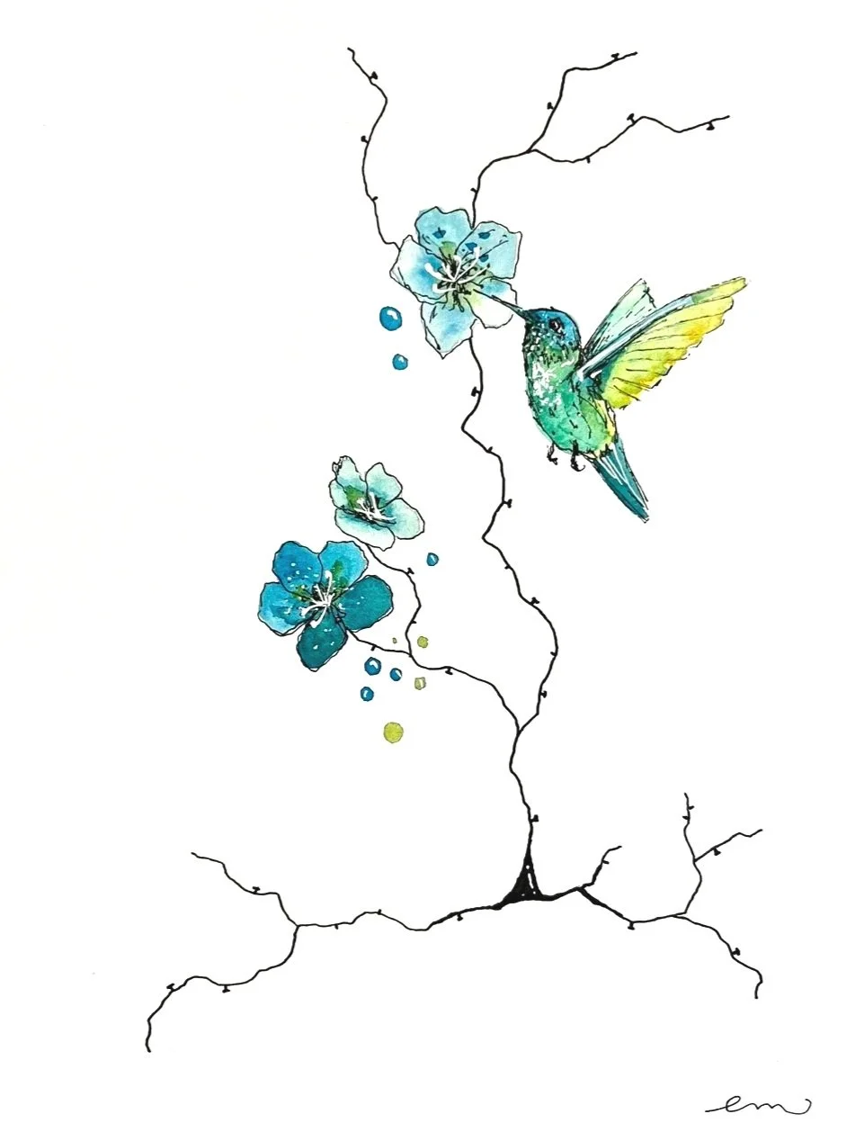 A4 Watercolour and Ink on 300gsm archival paper. DKK 650,-