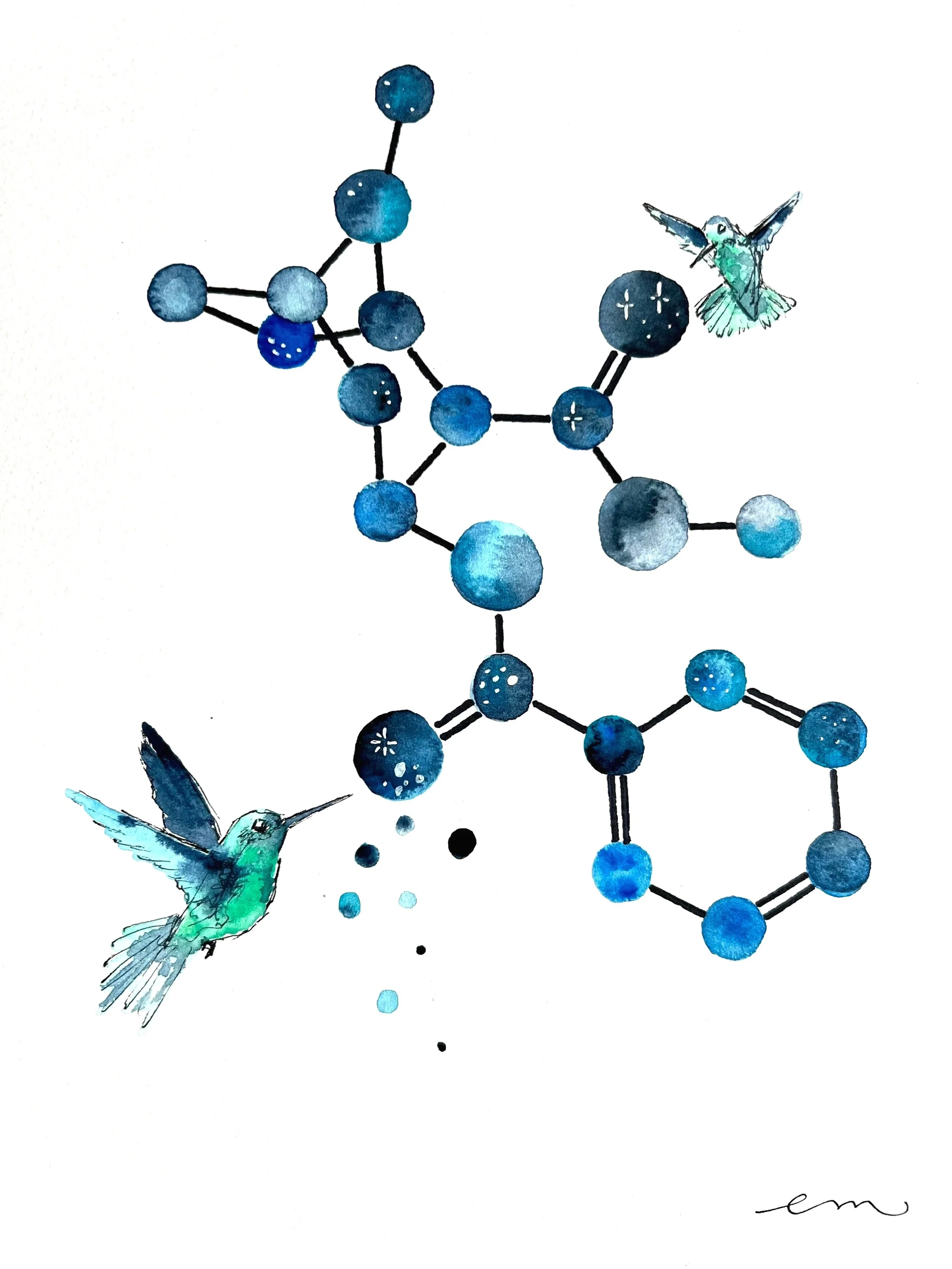 Cocaine. A4 Watercolour and Ink on 300gsm archival paper. DKK 650,-
