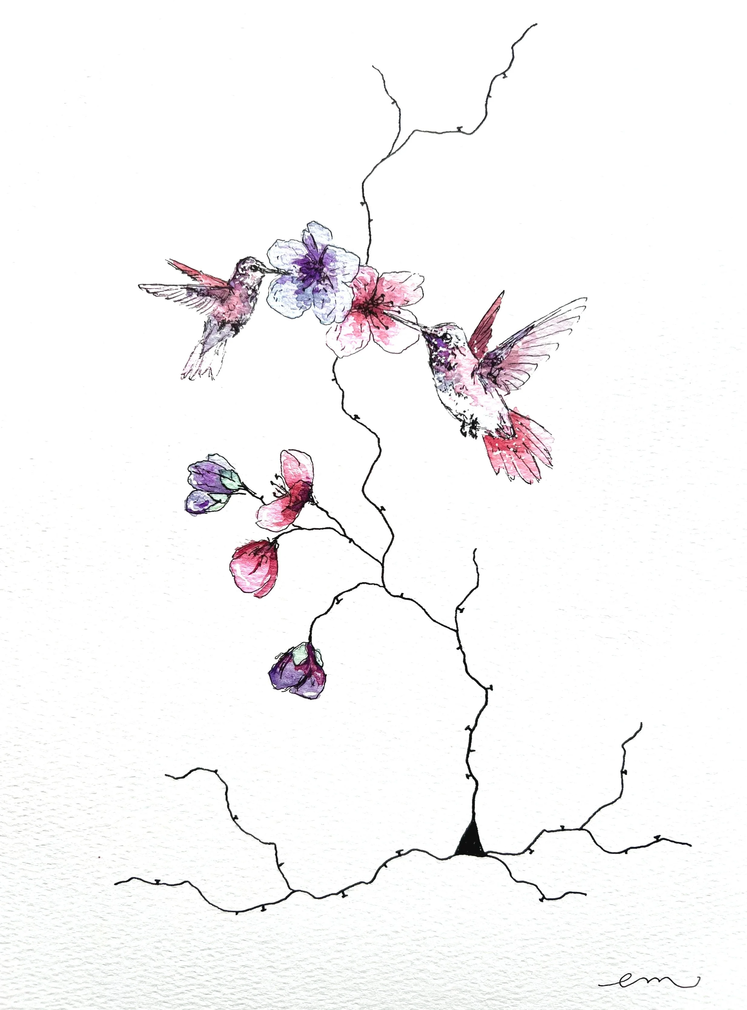 A4 Watercolour and Ink on 300gsm archival paper. DKK 650,-