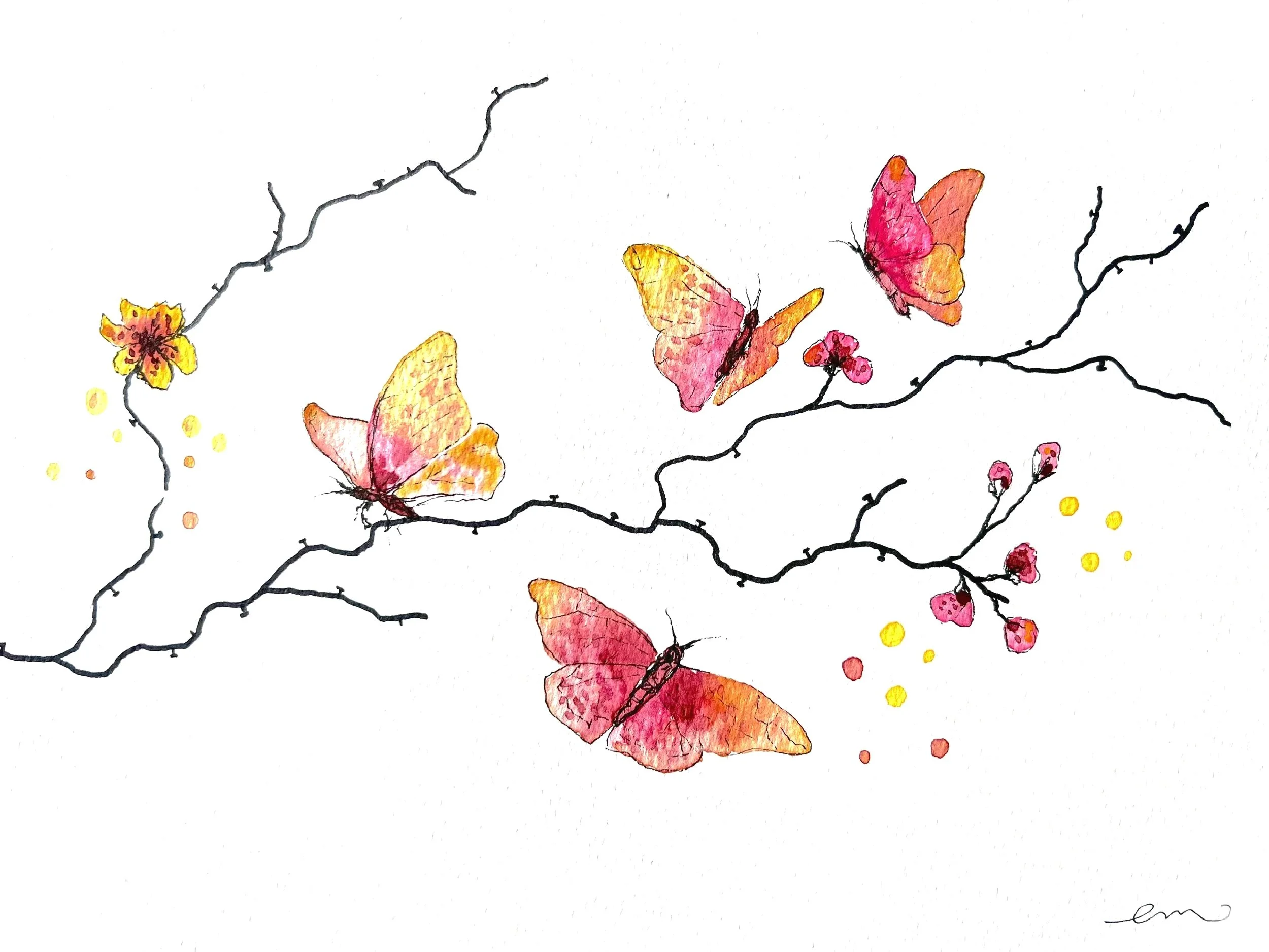 A4 Watercolour and Ink on 300gsm archival paper. DKK 650,-