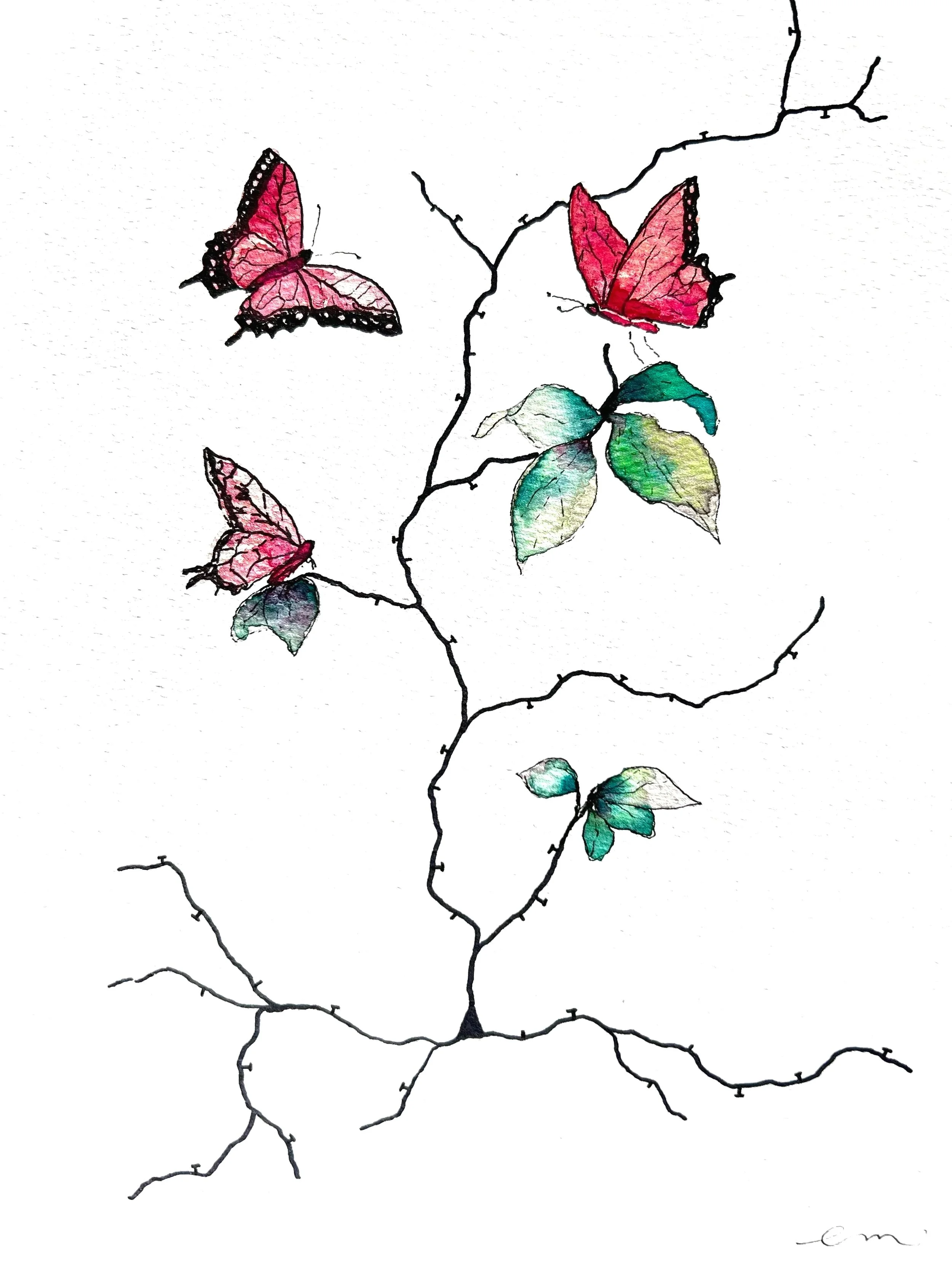 A4 Watercolour and Ink on 300gsm archival paper. DKK 650,-