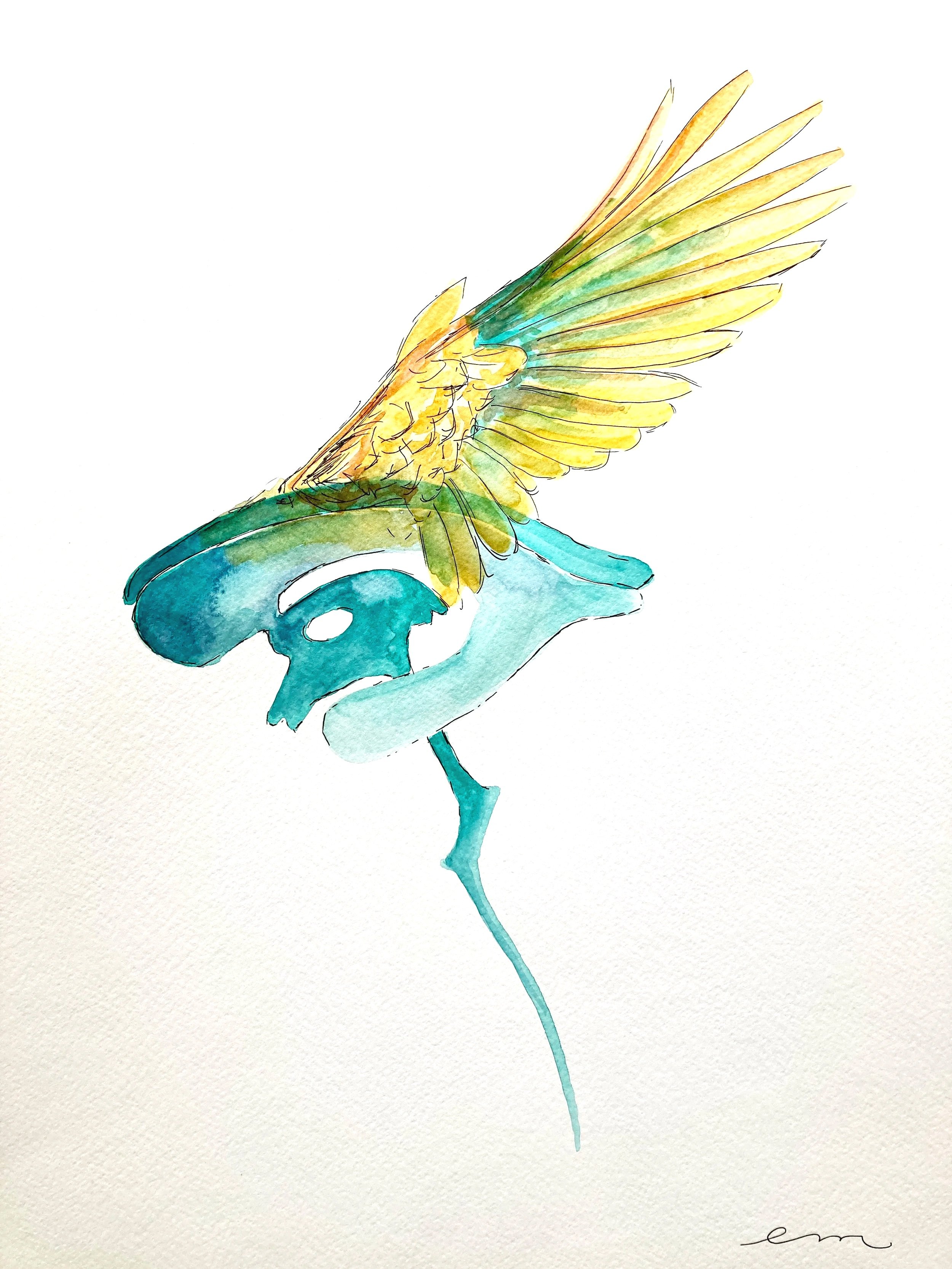 A3 Watercolour and Ink on 300 gsm archival paper. DKK 1400,- (Framed DKK 1900,-)