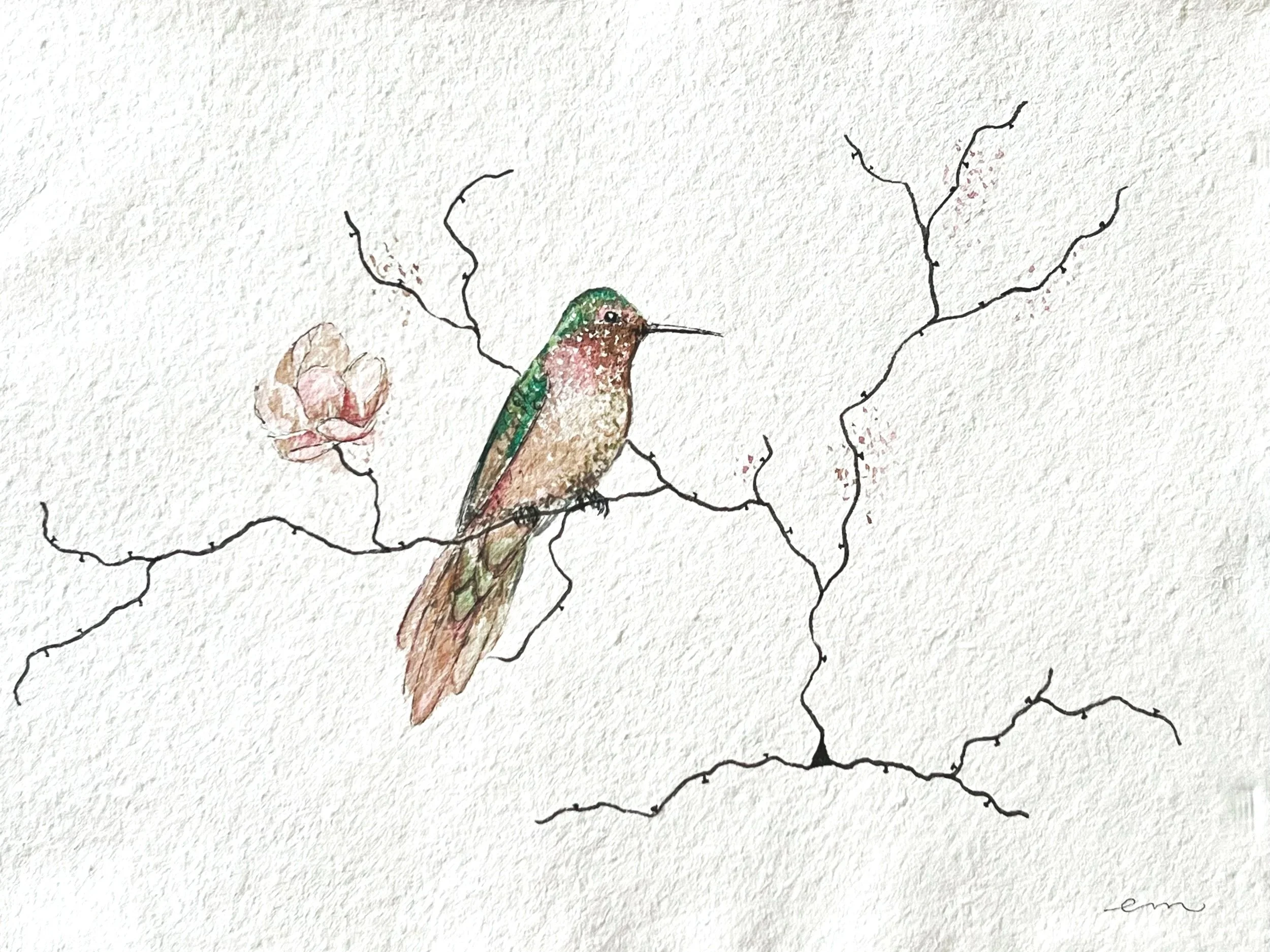 A3 Watercolour and Ink on 300 gsm pure cotton paper. DKK 1400,- (Framed DKK 1900,-)