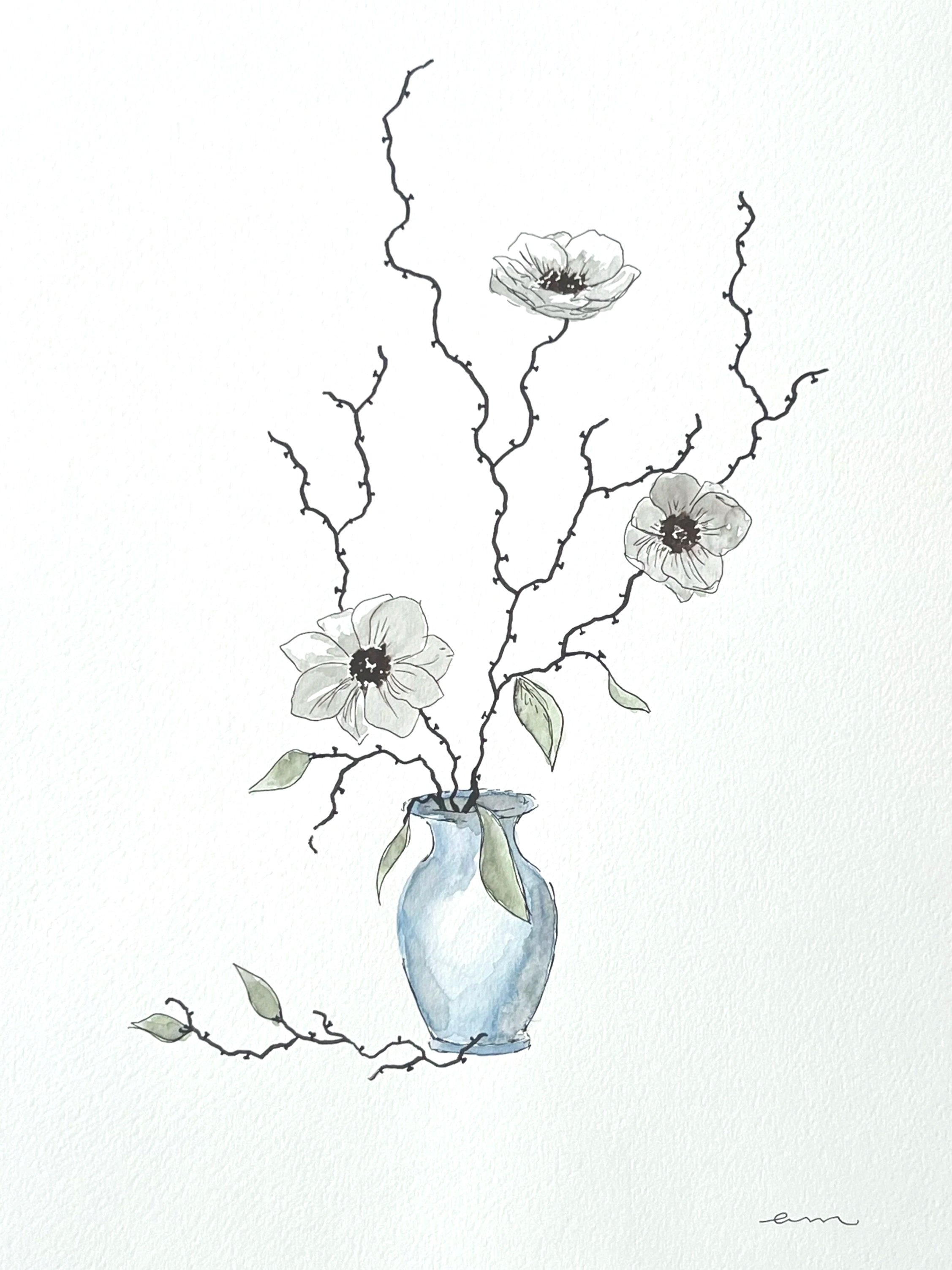 A3 Watercolour and Ink on 300 gsm archival paper. DKK 1400,- (Framed DKK 1900,-)