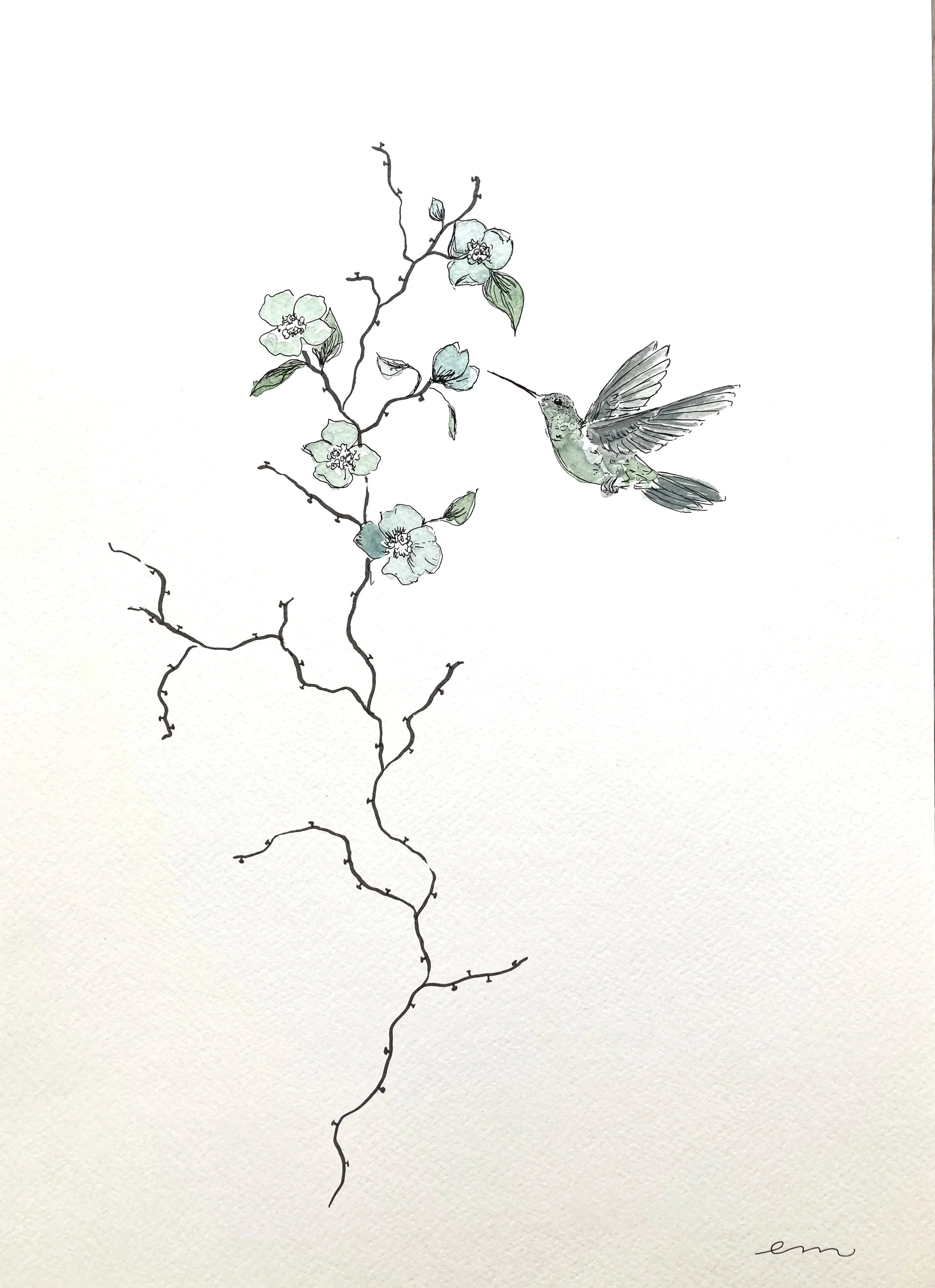 A3 Watercolour and Ink on 300 gsm archival paper. DKK 1400,- (Framed DKK 1900,-)