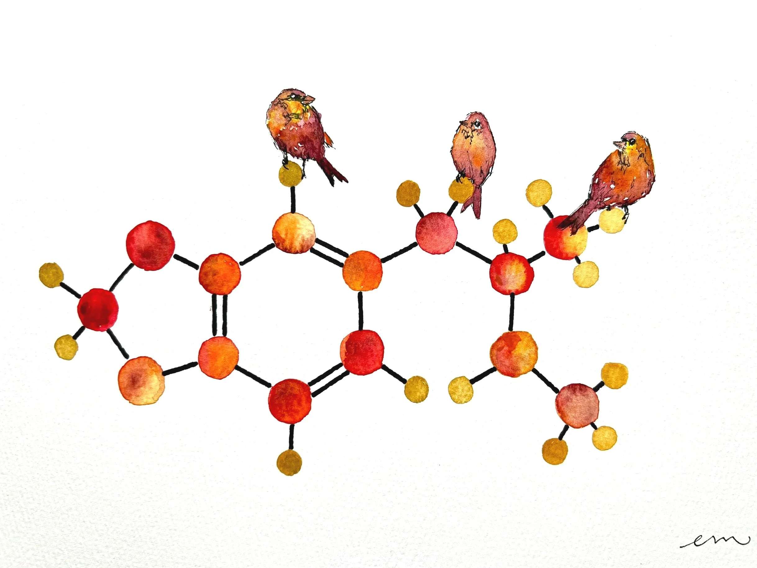 *SOLD* MDMA. A4 Watercolour and Ink on 300gsm archival paper. 