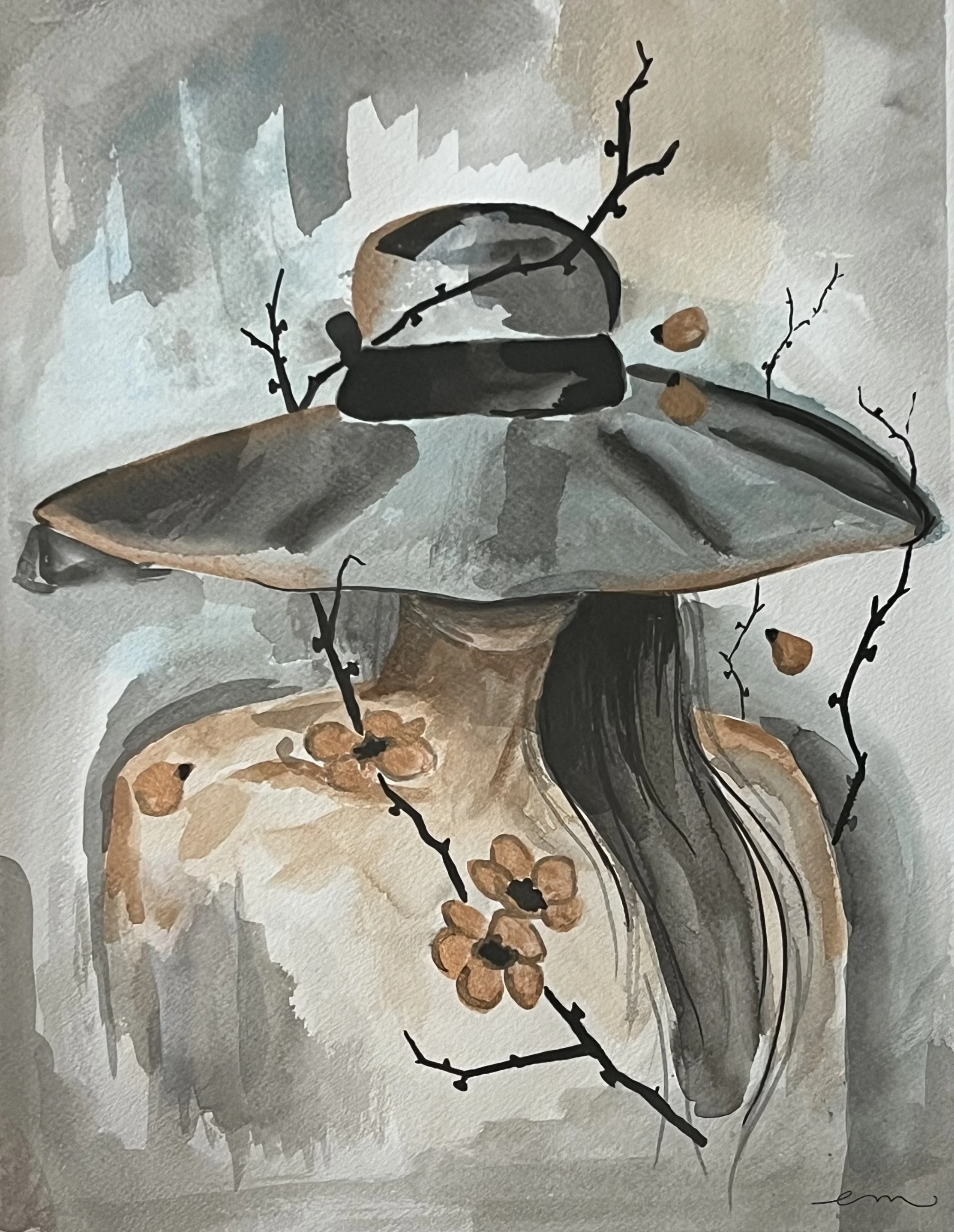 A3 Watercolour and Ink on 300 gsm archival paper. DKK 1400,- (Framed DKK 1900,-)