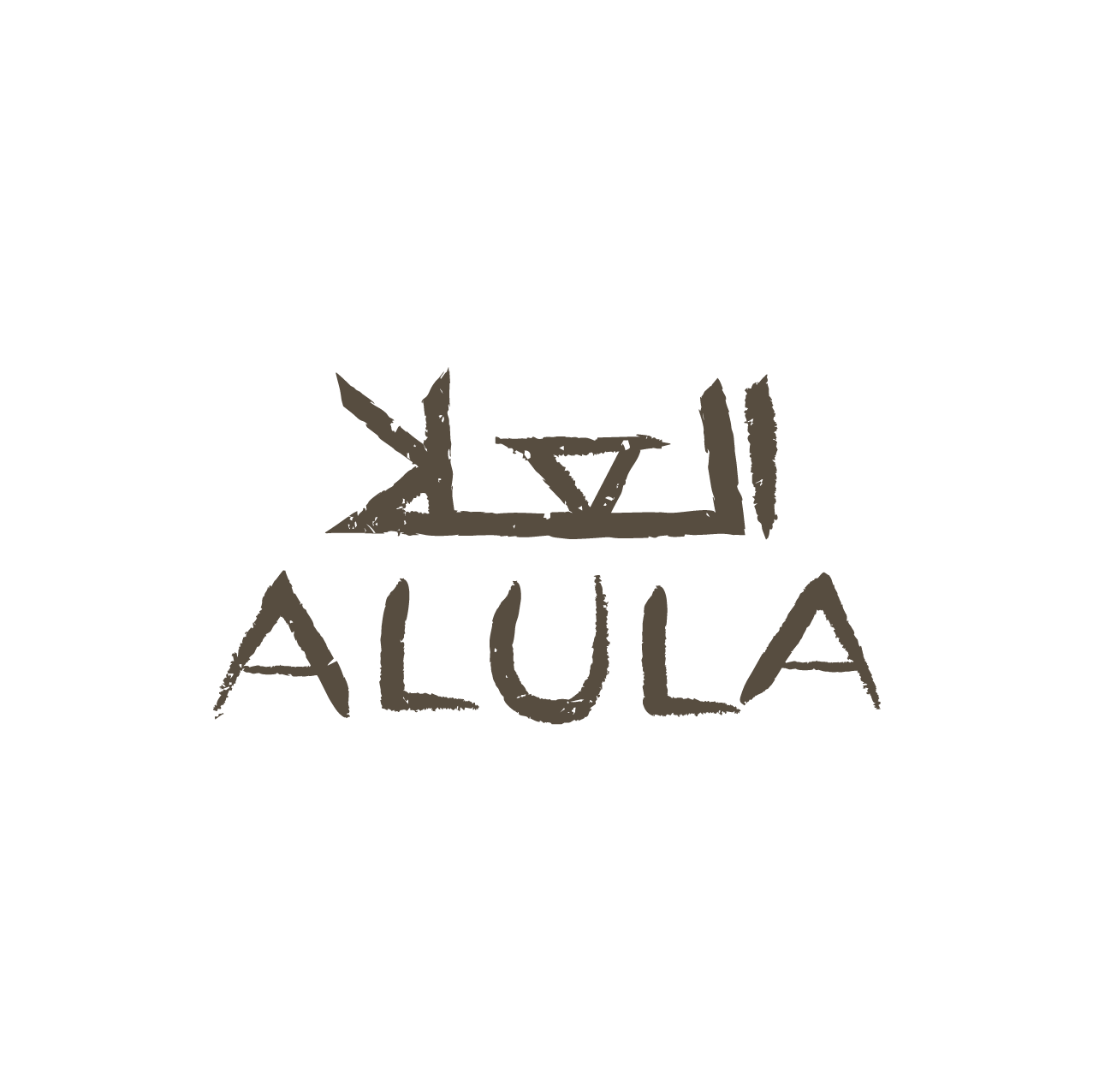 Stylized logo with the word 'ALULA' below a sketch of a whale's tail and a star, all in dark gray on a black background.