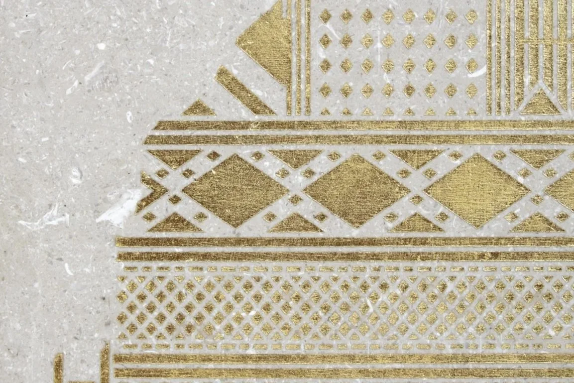 The Cultural Gifting — Bespoke VIP Artwork, Event Activations, and Ramadan Gifting. Culturally rooted designs defined by exclusivity and distinction. Saudi Aramco Qatt al Asiri Art Limestone Gold