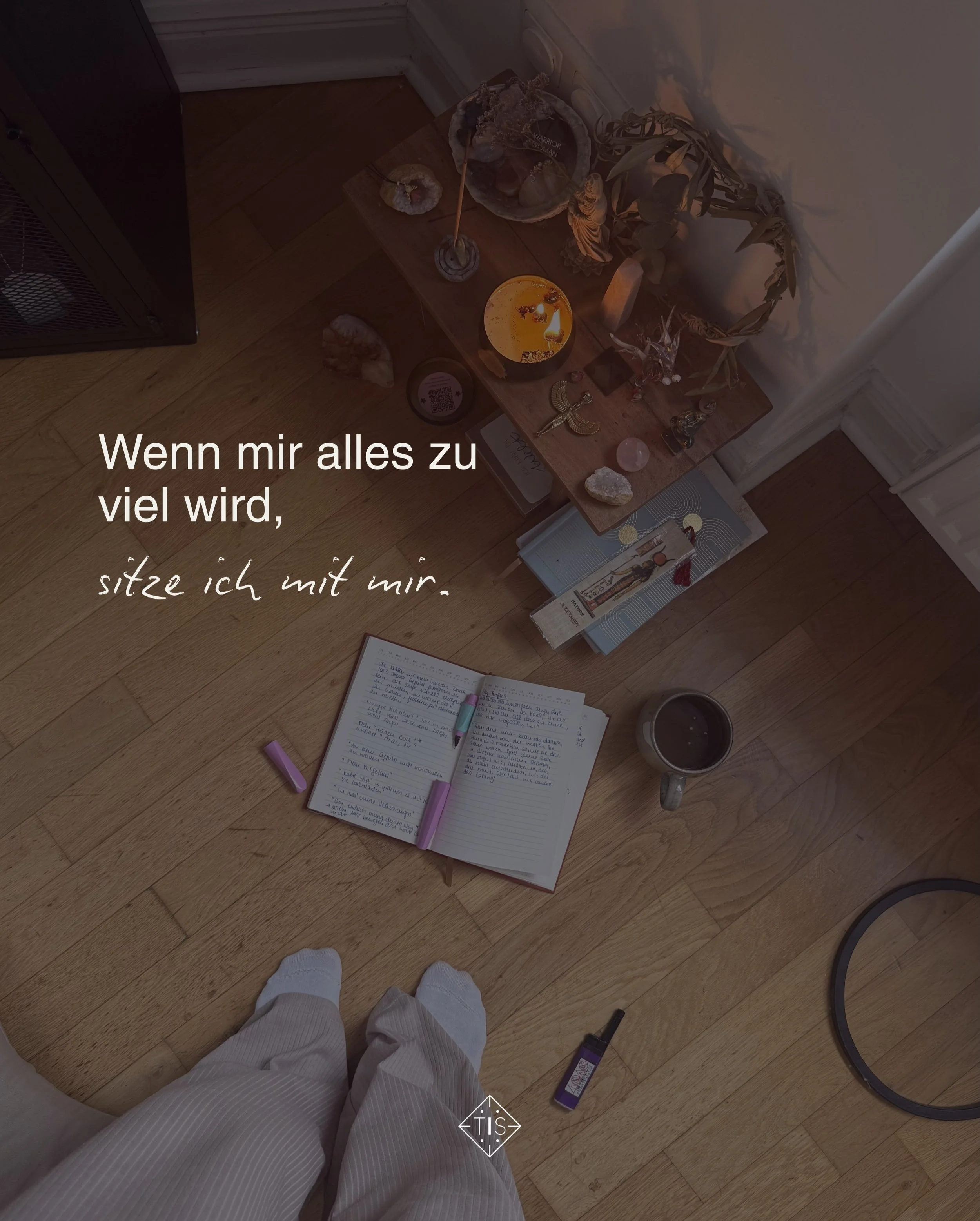 Ich sitze mit mir. Bewusst. Immer und immer wieder. Um diesen Kontakt zu mir nicht zu verlieren. Um zu sehen, was gerade da ist. Um diesen inneren Anker in mir zu sp&uuml;ren. 

Es braucht nicht immer die volle Dr&ouml;nung von "Release &amp; Tr