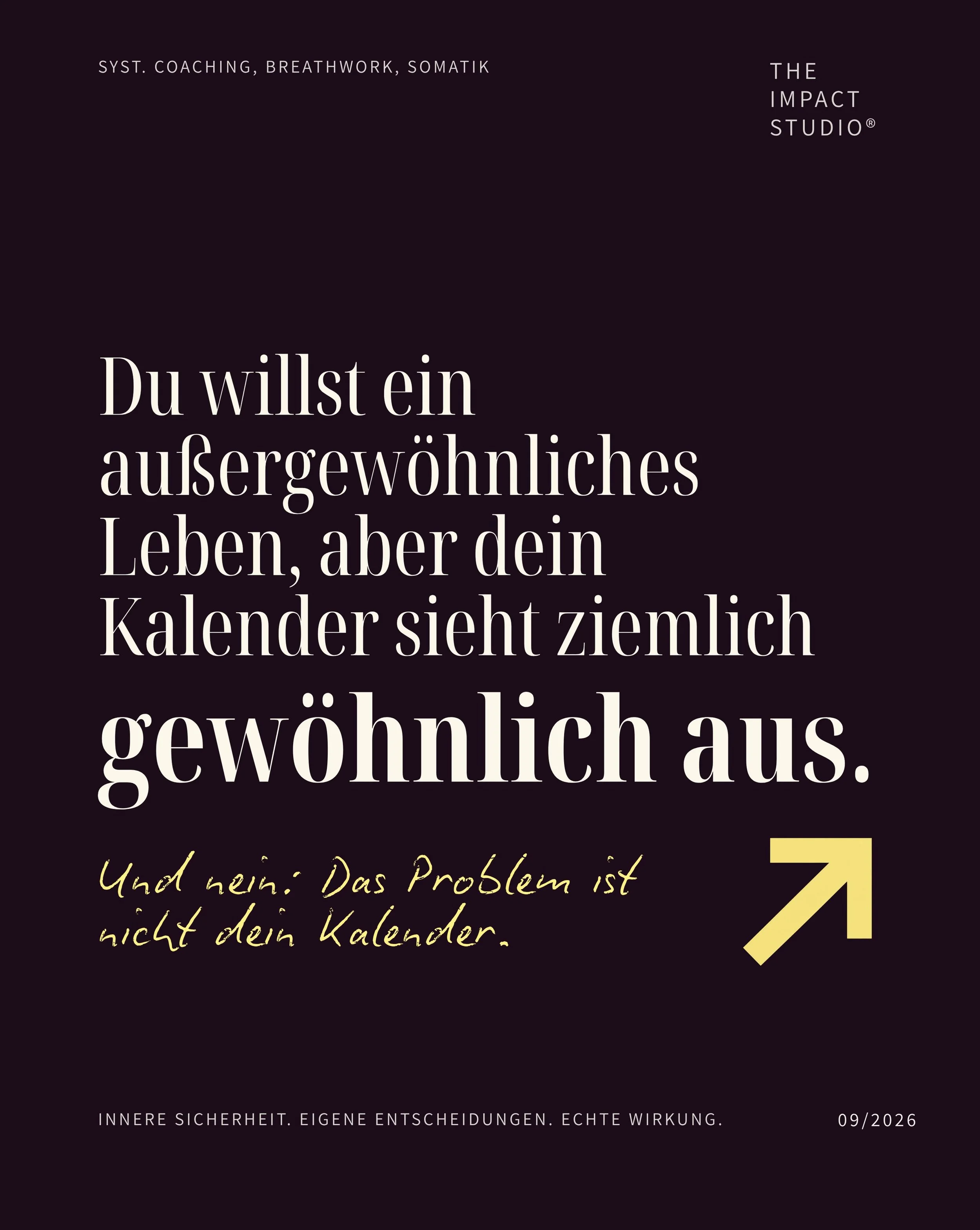 Du willst mehr. Du willst gr&ouml;&szlig;er. Du willst weiter. Aber daf&uuml;r musst du dieses Mehr, das Gro&szlig;e und die Weite in dir selbst entdecken.

Klingt pathetisch, I know, aber isso 😃 

Erweitere deinen Radius. Probier mal was Neues aus,