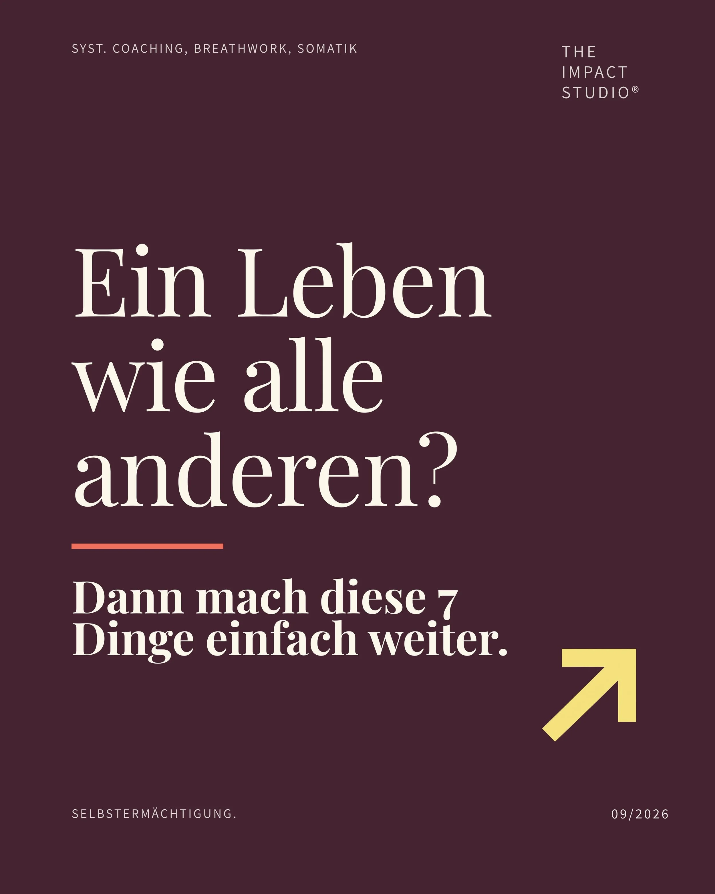 Wenn du ein Leben wie alle anderen willst: Mach einfach so weiter wie bisher. Und falls du noch mehr Inspo f&uuml;r ein copy-paste life haben willst, klick dich gern durch 🧡

FALLS ABER NICHT ❤️&zwj;🔥: Du findest nat&uuml;rlich genauso Gegenvorschl