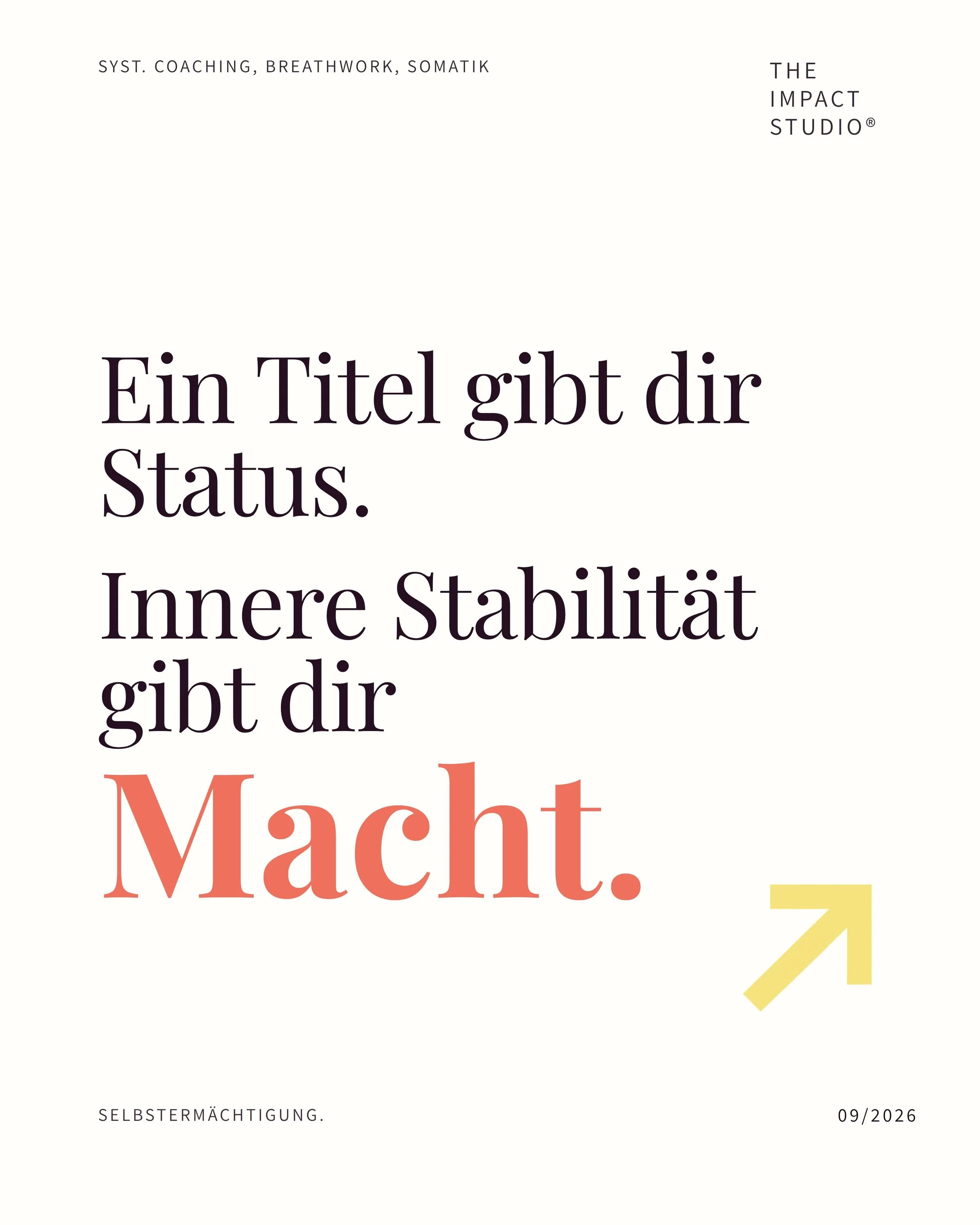 Einfluss kann dir Macht geben. Aber innere Stabilit&auml;t macht dich m&auml;chtig ❤️&zwj;🔥 Und das beste: Sie geh&ouml;rt dir! 🔑

#breathwork #somatics #leadership #selbstf&uuml;hrung