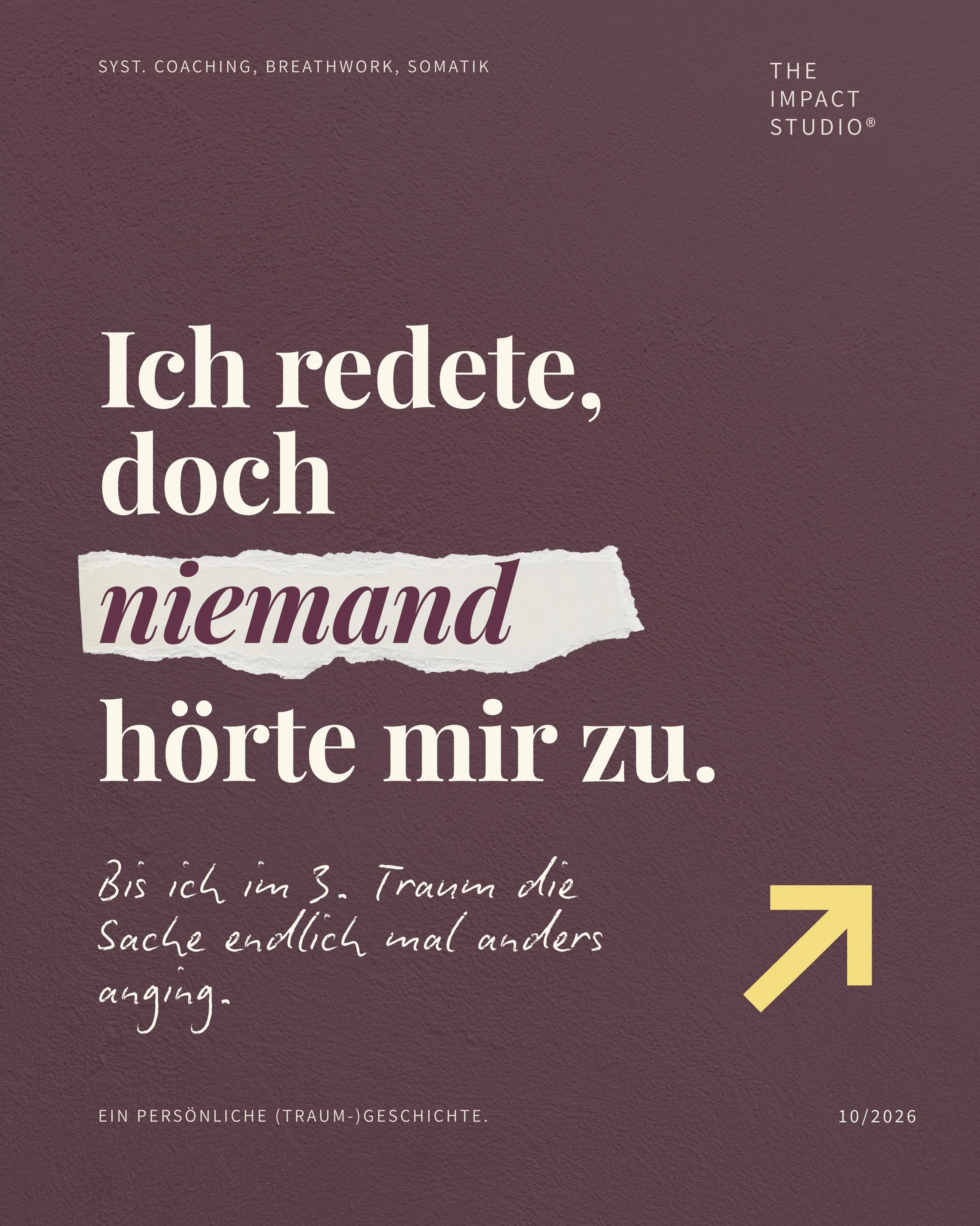 Es f&uuml;hlte sich nicht danach an, als w&uuml;rde ich etwas verarbeiten, sondern viel mehr, als wolle mir mein Inneres eine wichtige Botschaft vermitteln.

Ich denke bis heute daran, wenn ich mit Menschen spreche oder Content erstelle. 

Denk dran: