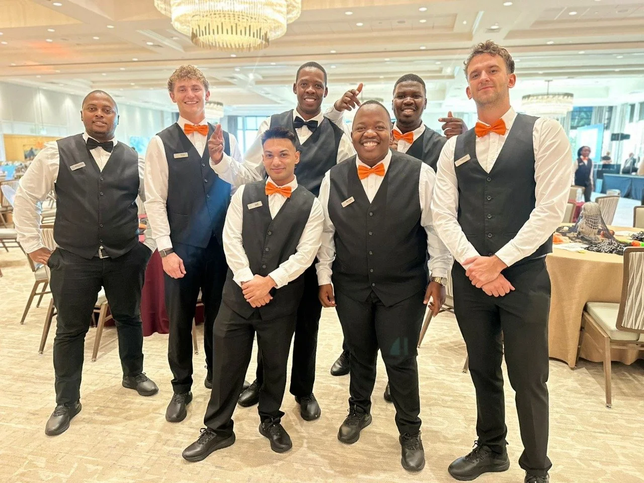 This was our first day at Banqueting wearing black and white..jpg