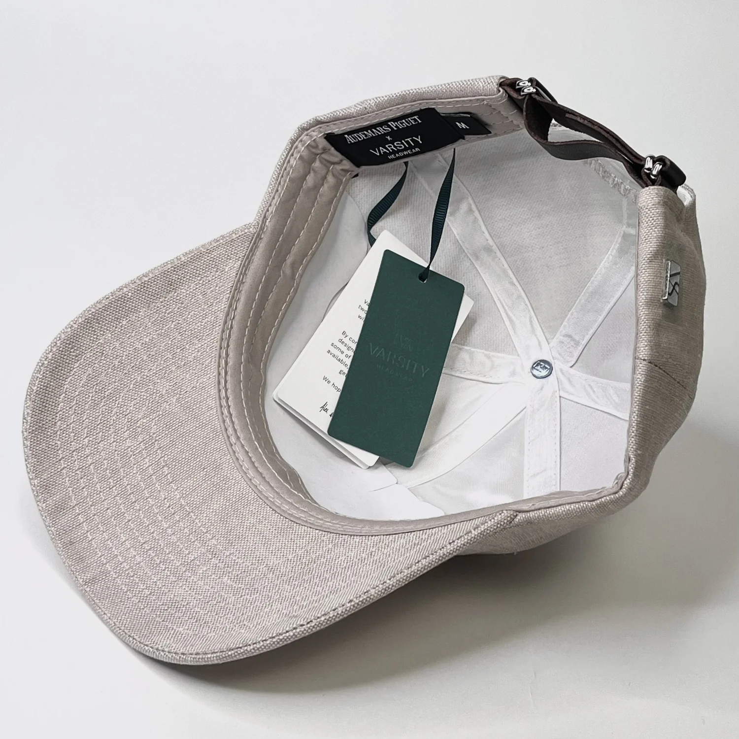 Audemars Piguet x Varsity Beige Linen Baseball Cap – AP Logo 