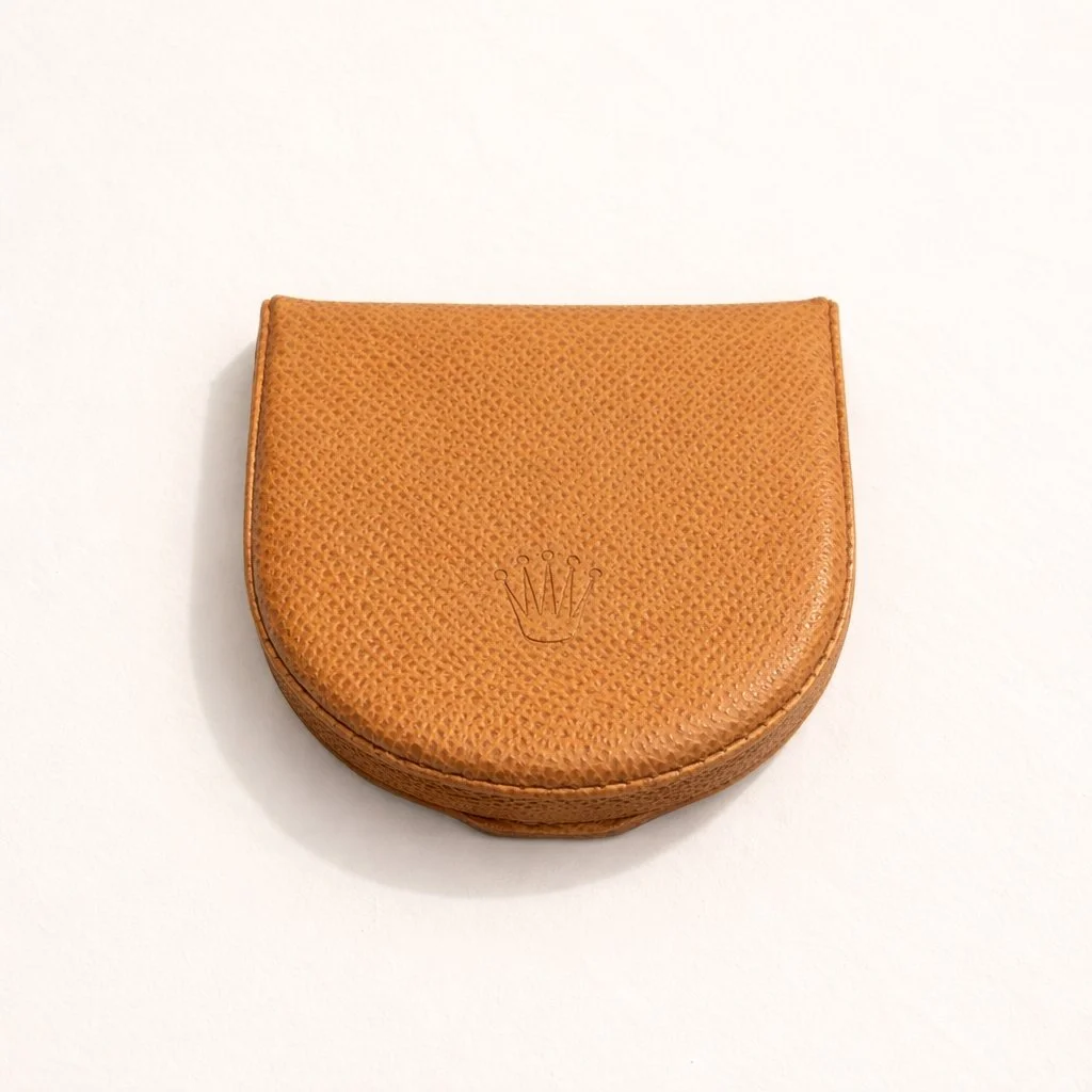 Rolex Horseshoe Embossed Coronet Camel Tan Leather Case