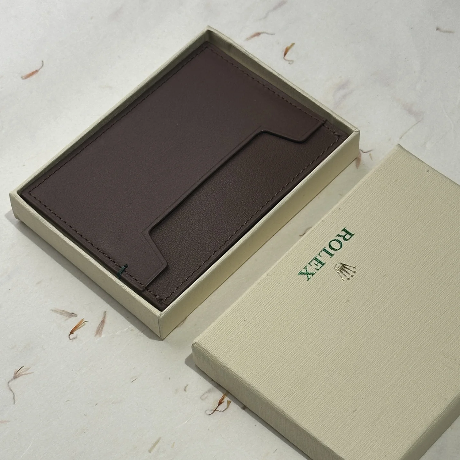 Rolex Signature Brown Card Holder — Chrono Collectible