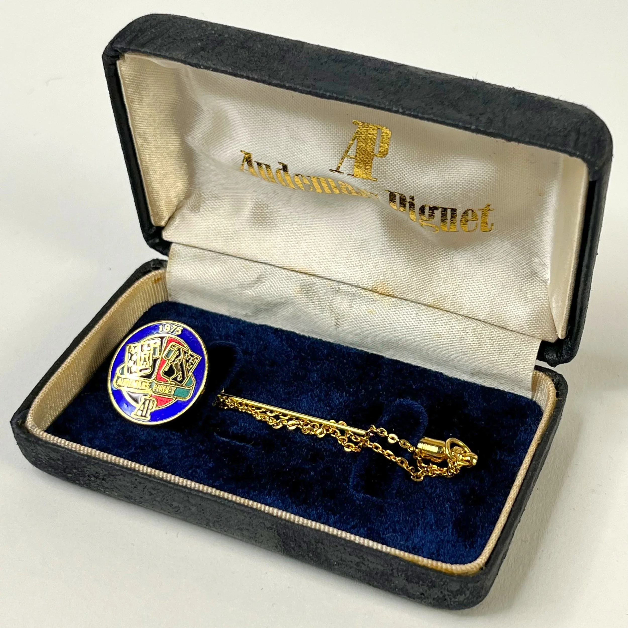 Audemars Piguet Vintage Multicolor Enamel Polished Gold Lapel Pin 1980s