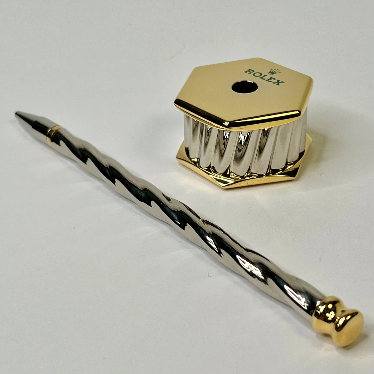 Rolex Desk Pen & Holder Set – VIP Promotional Gift in Green Box