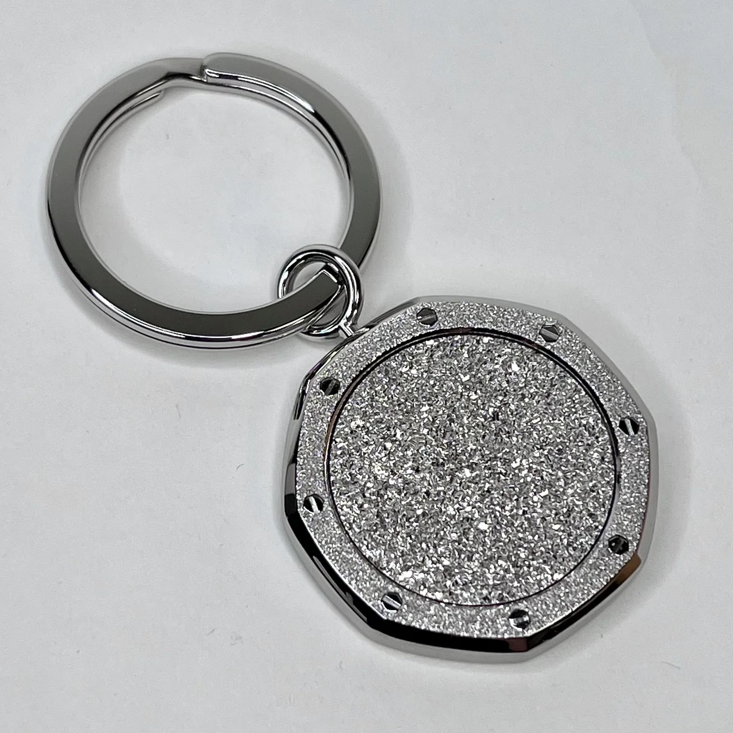 Audemars Piguet Silver Frosted Royal Oak Key Ring | Luxury Swiss 