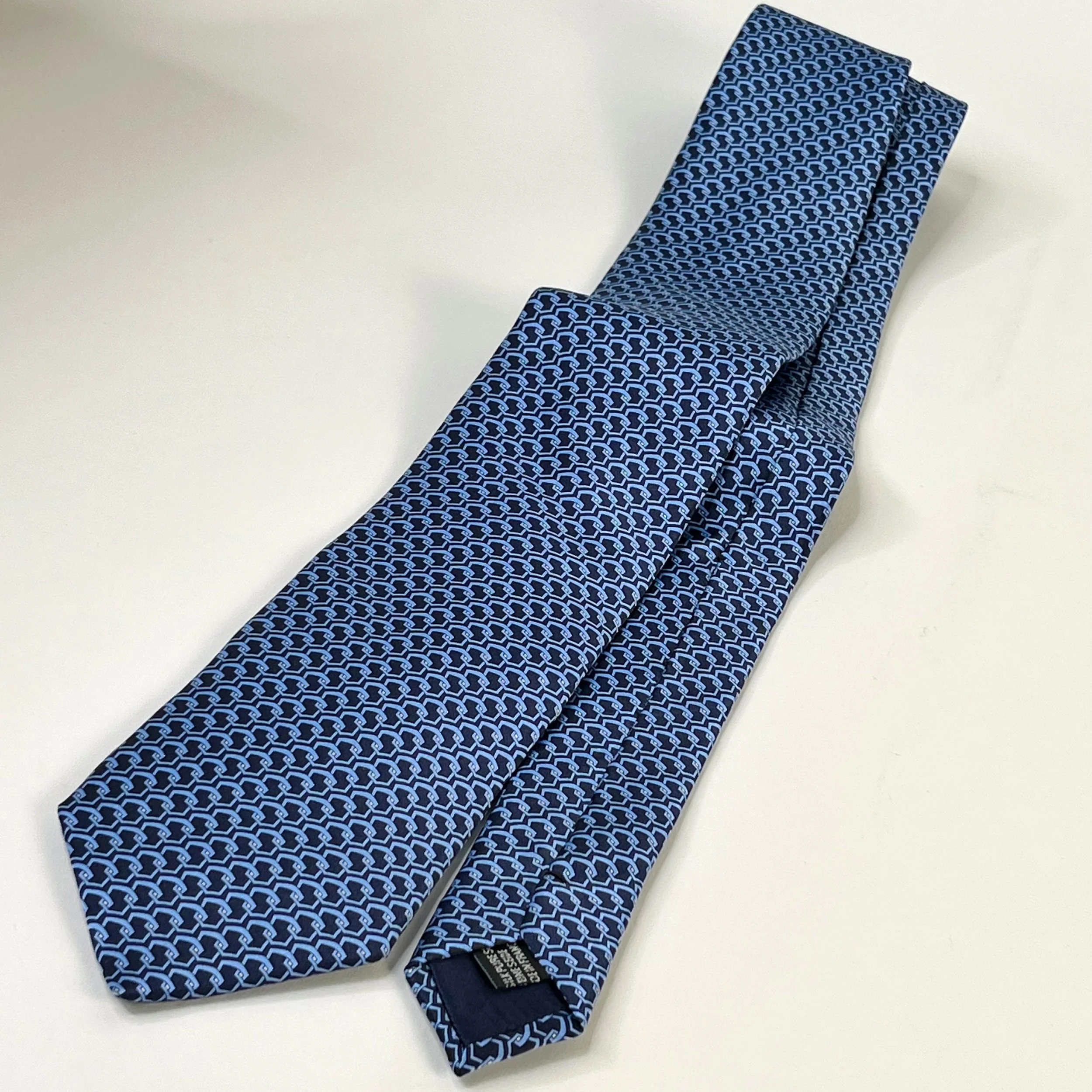 Patek Philippe Genève Navy Geometric Chain Motif Silk Tie 2016