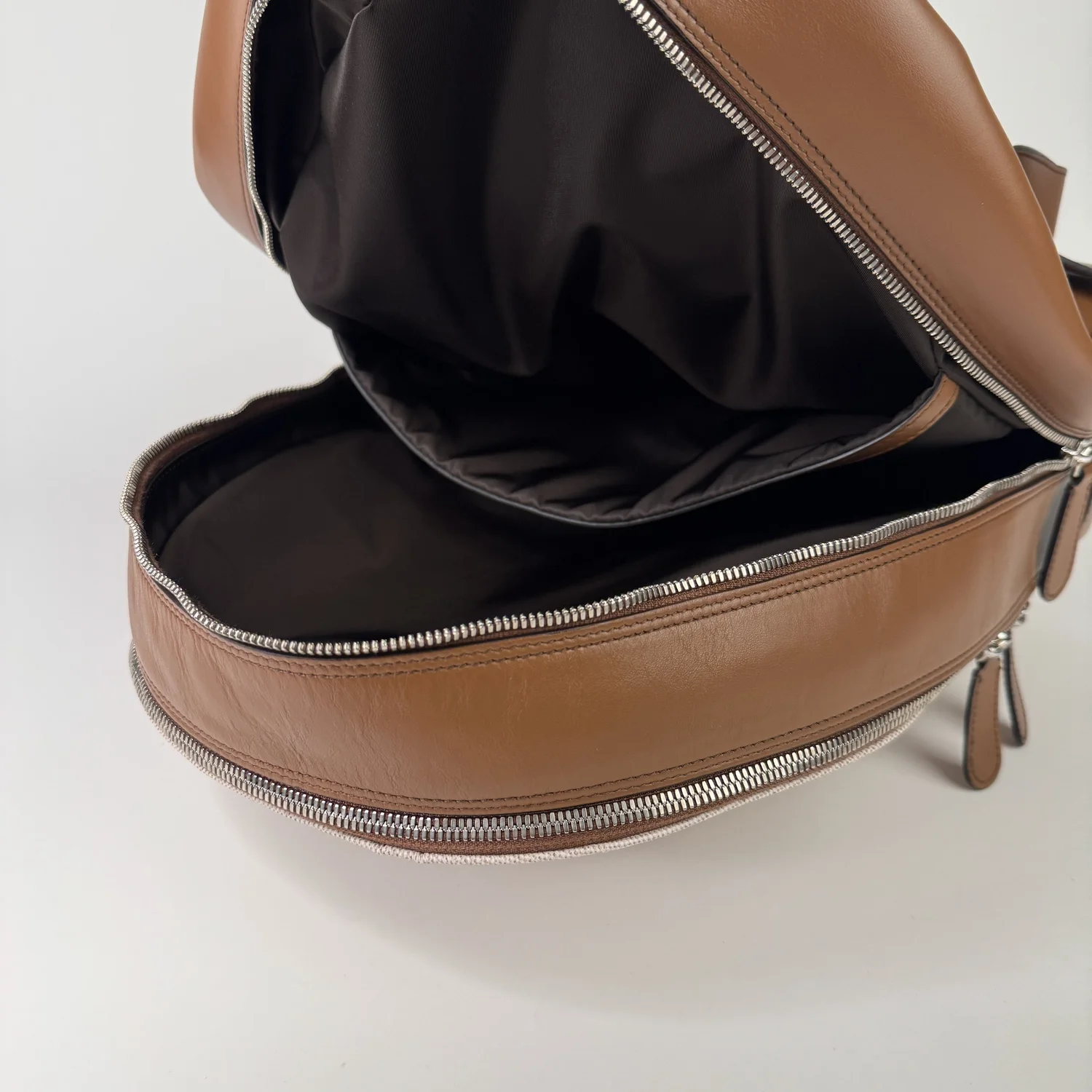 Patek Philippe Beige Canvas & Brown Leather Backpack – Rare 