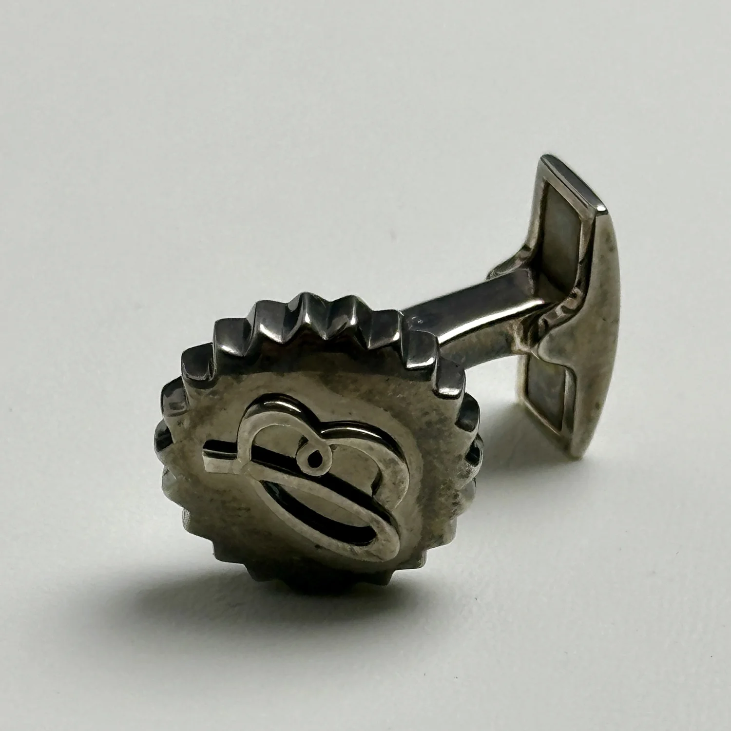 Vintage Breitling Silver Cufflinks – Aviation-Inspired Gear Design