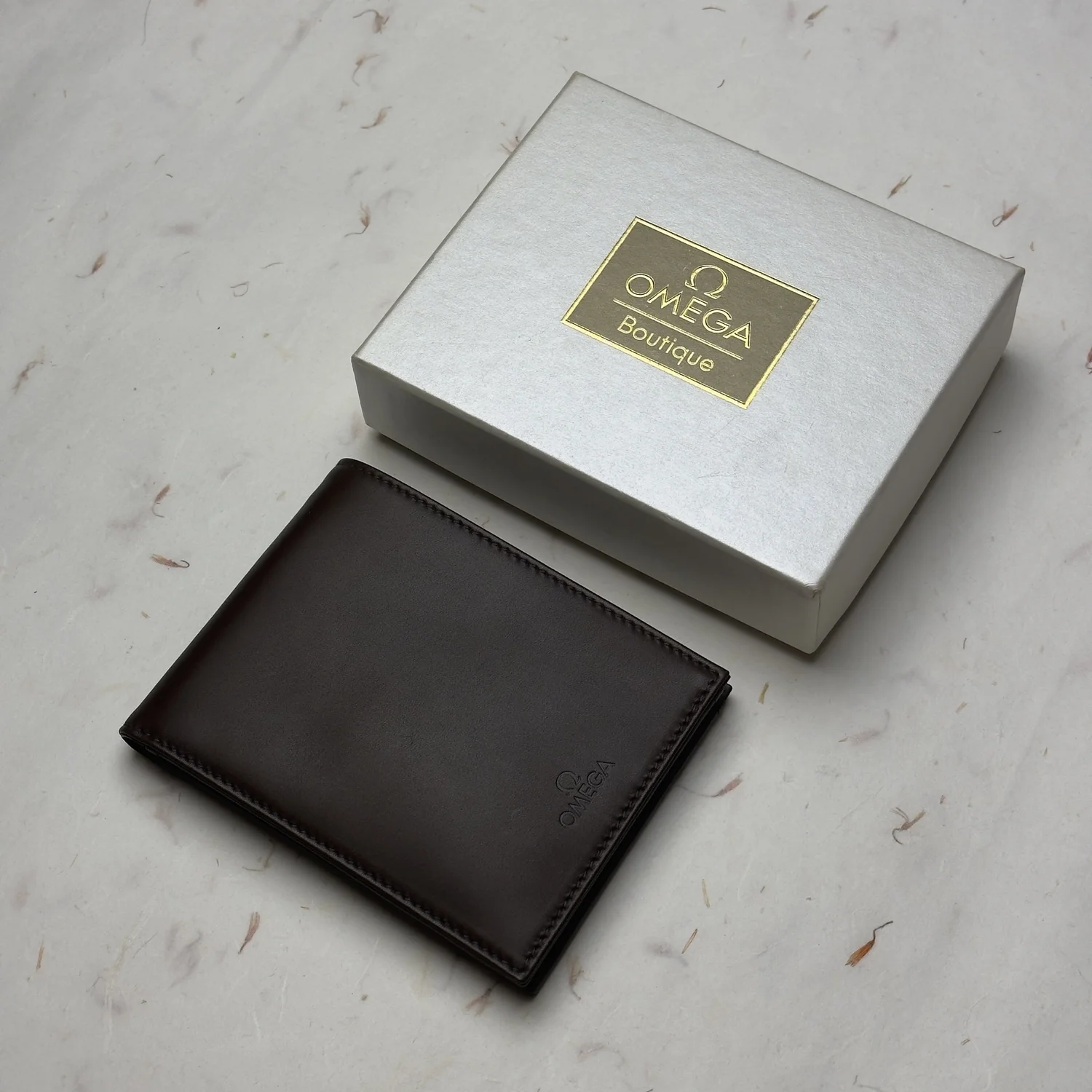 Omega brown Leather Bifold Wallet