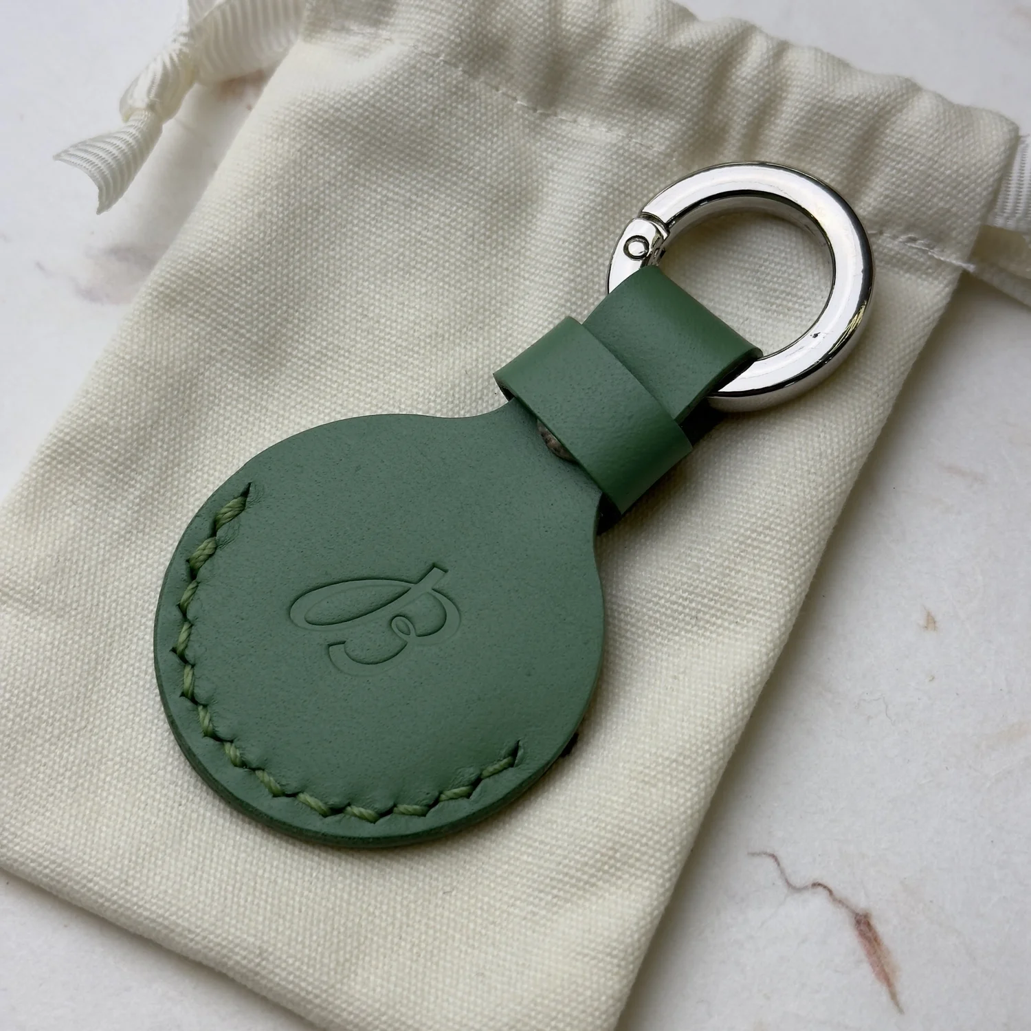 Breitling Green Voyager Leather Keychain