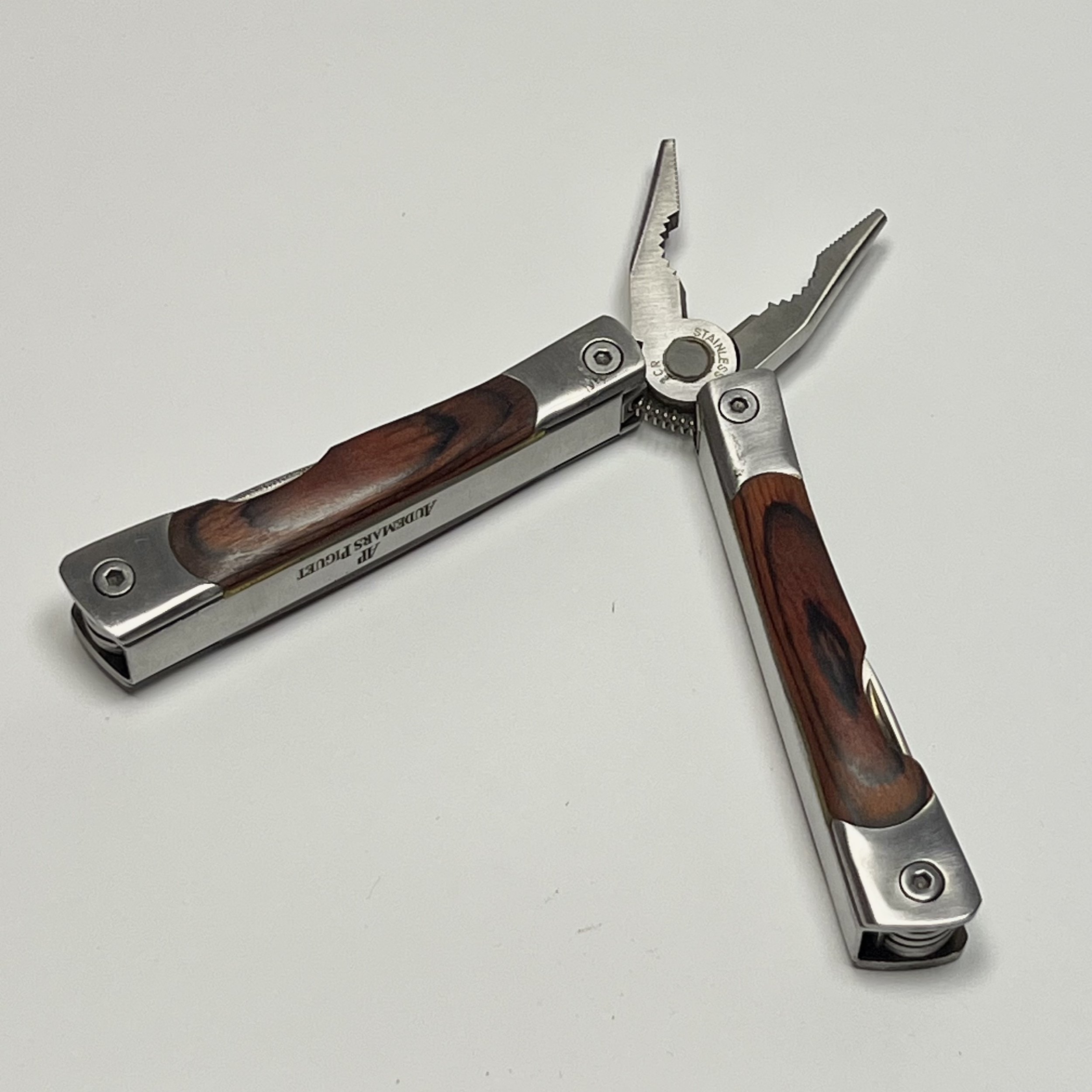 Audemars Piguet Reddish-Brown Wood Handle Multi-Tool Pocket Knife