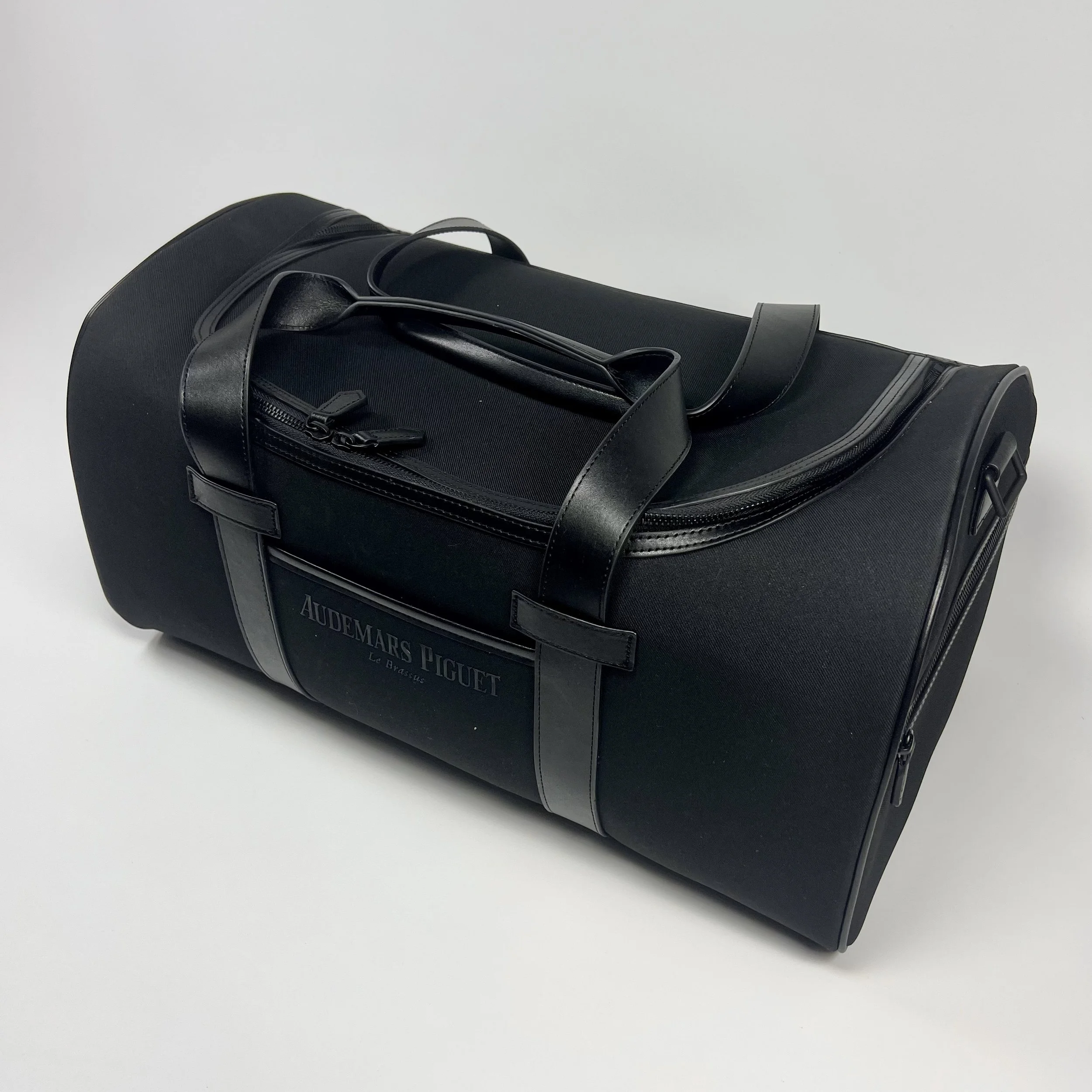 Audemars Piguet Le Brassus Smooth Black Leather Trim Duffle Bag