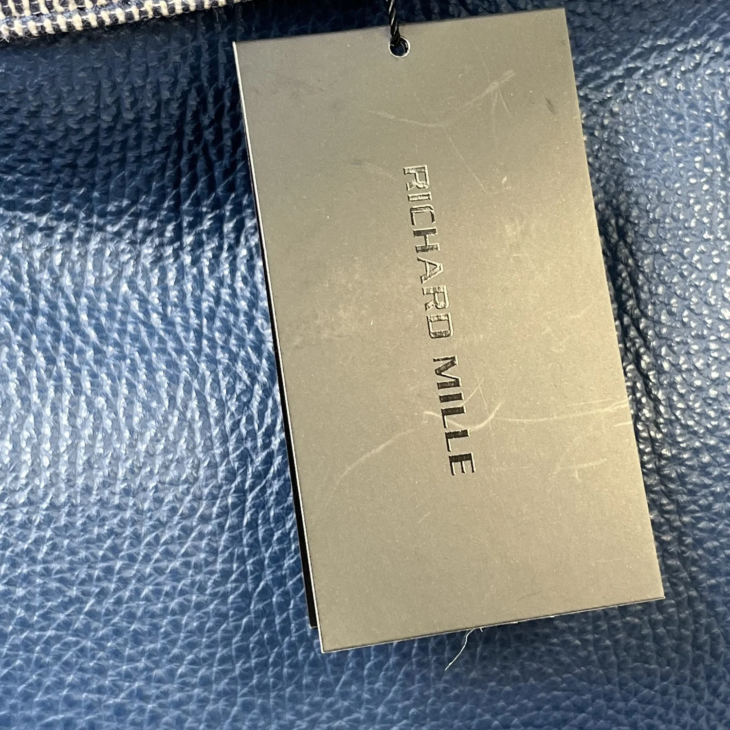 Richard Mille Reverse Tote Bag Blue – Leather & Linen, Made in France