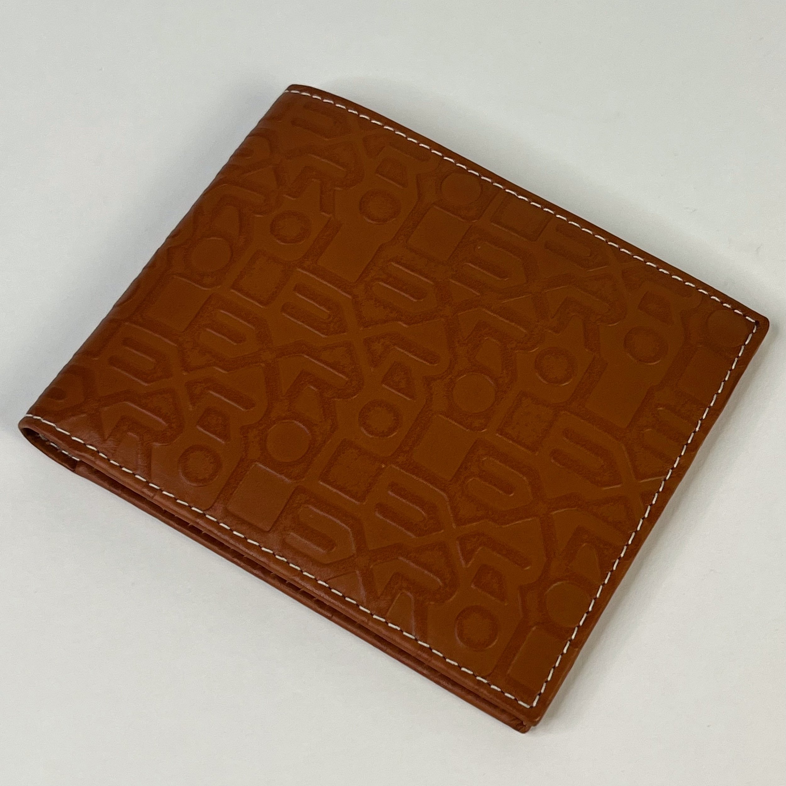 Rolex Cognac Brown Embossed Leather Bifold Wallet
