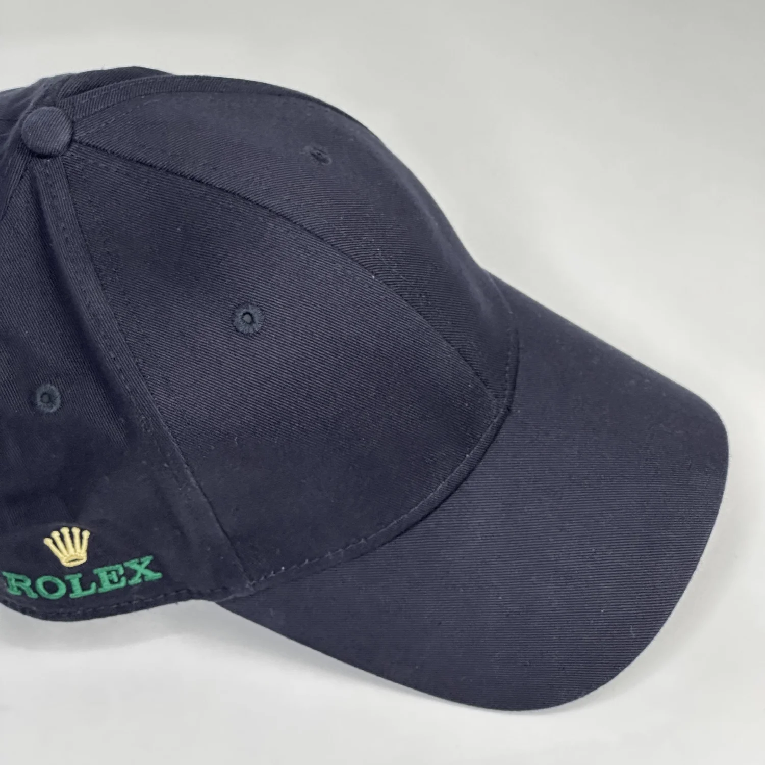 Rolex Navy Baseball Cap with Gold Crown & Green Logo – Client Gift