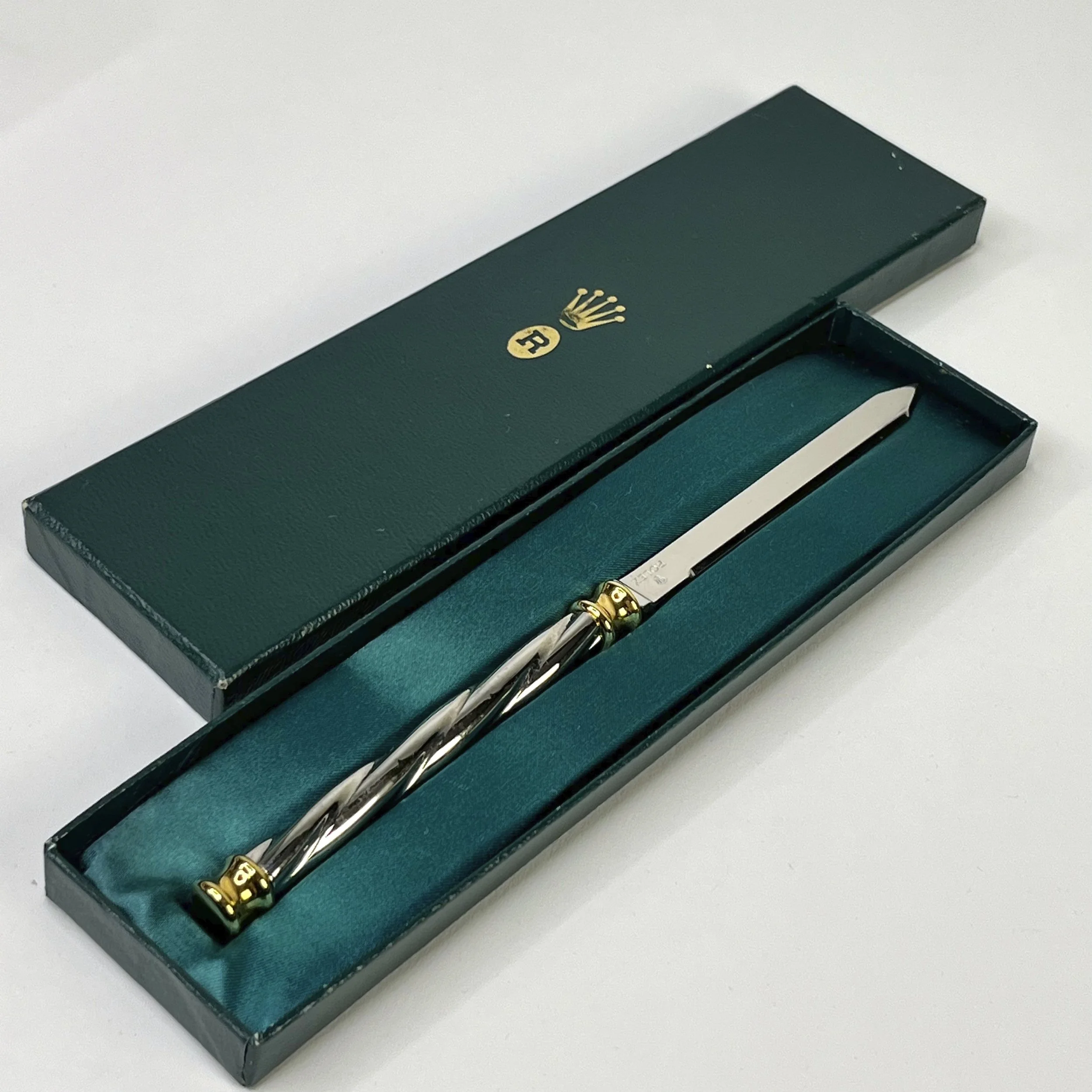 Rolex Vintage Gold Twisted Handle Desk Letter Opener