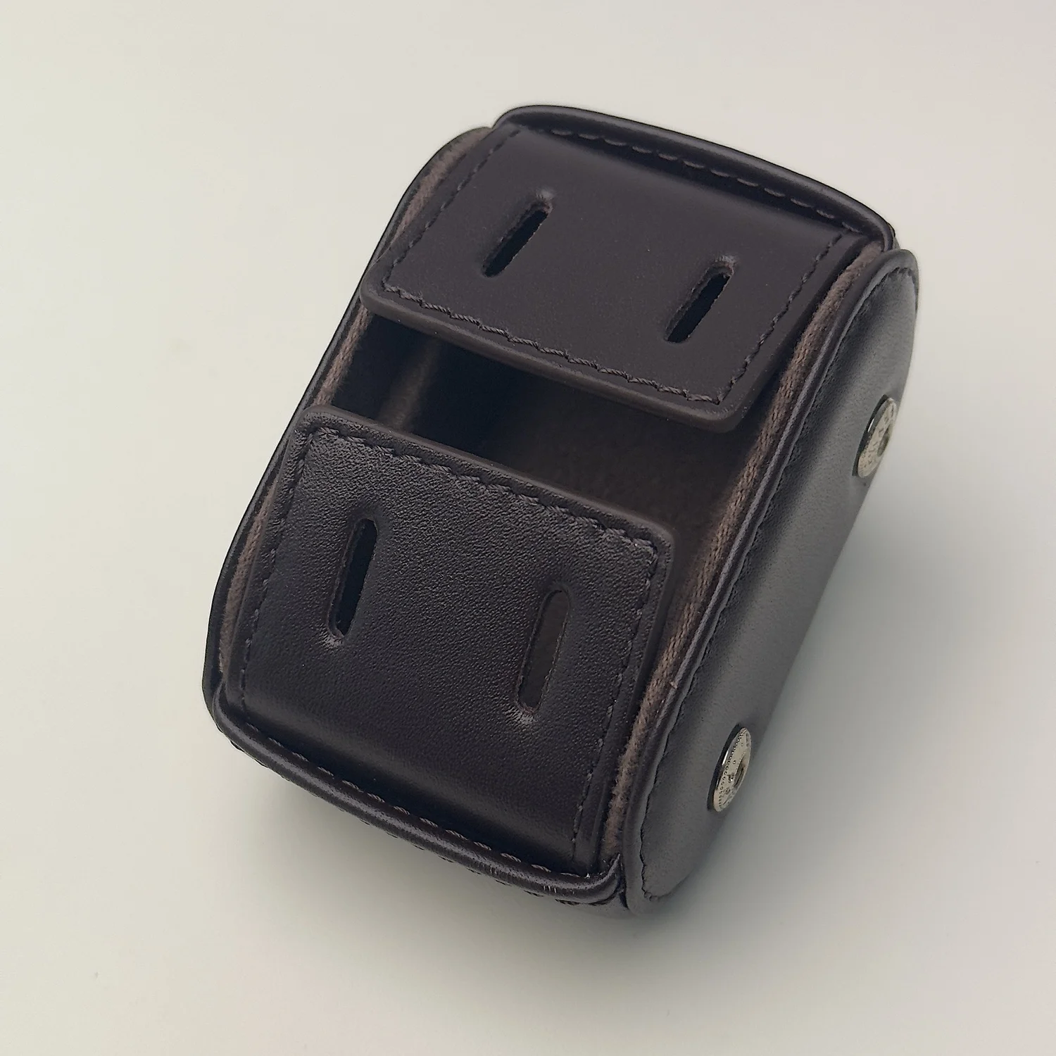Patek Philippe Leather Dual Watch Travel Case – Dark Brown 